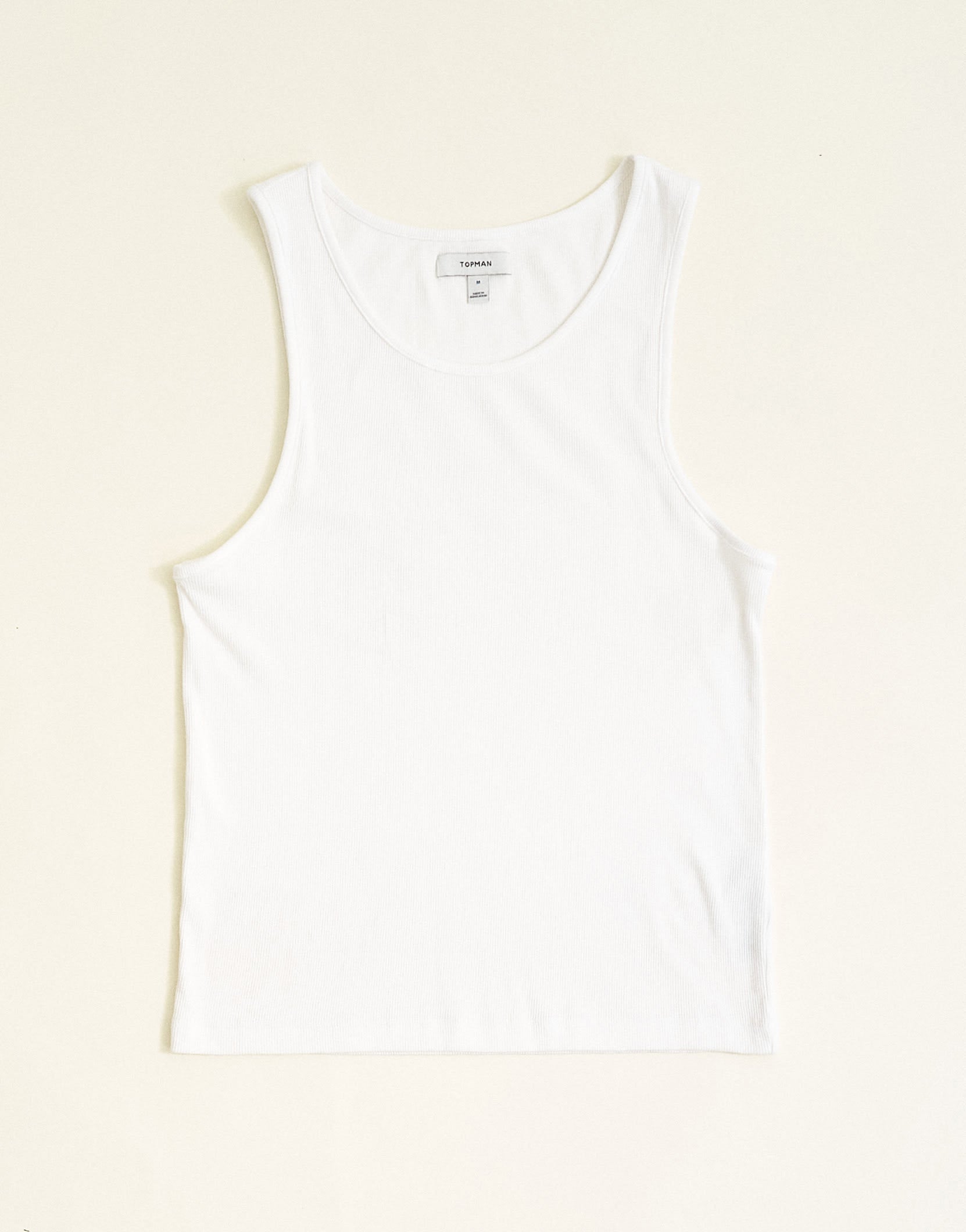 Topman rib vest in white