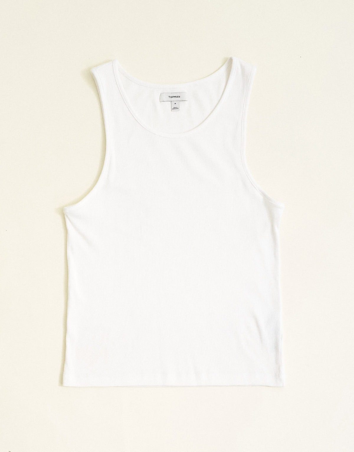 Topman rib vest in white