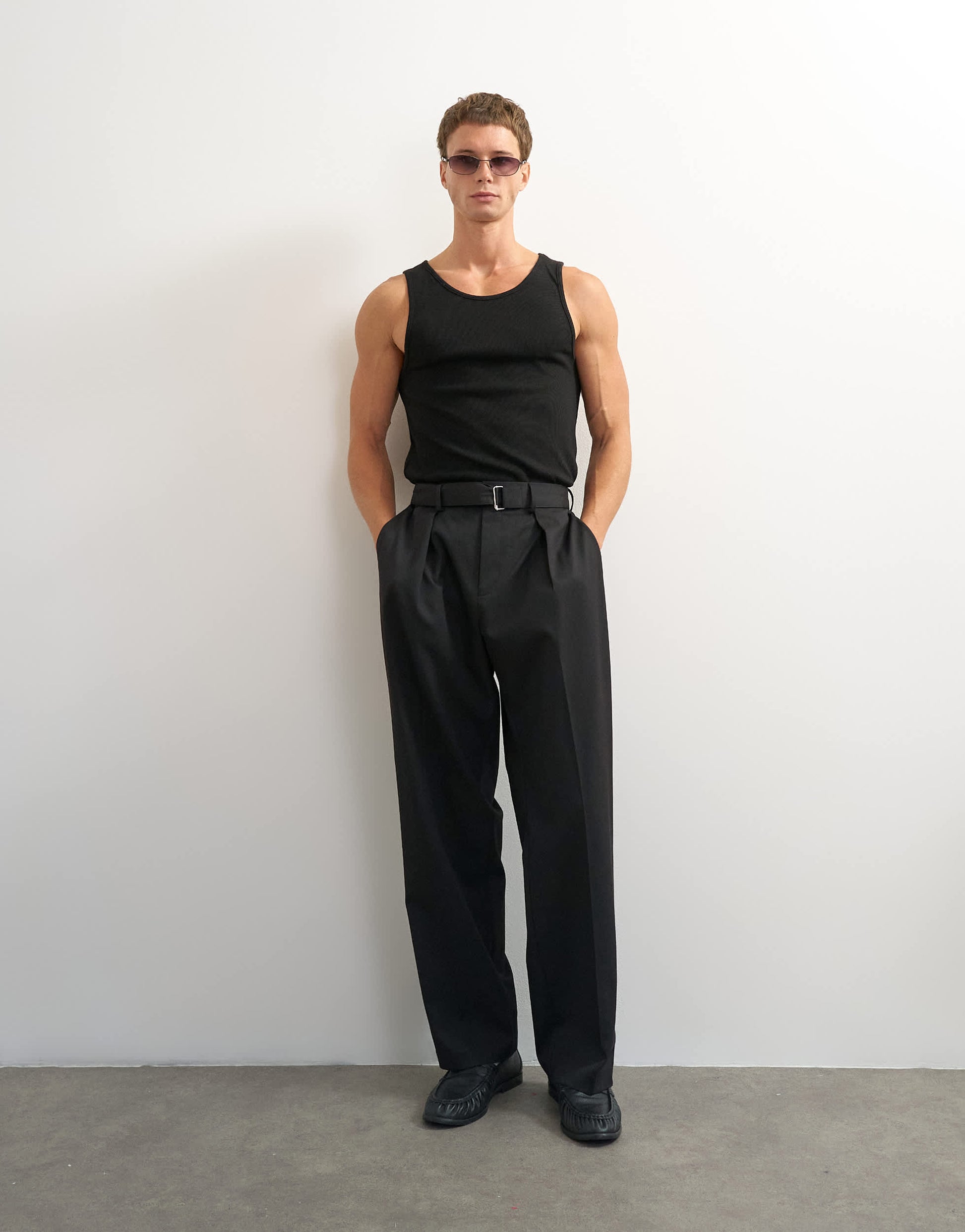 Topman rib vest in black