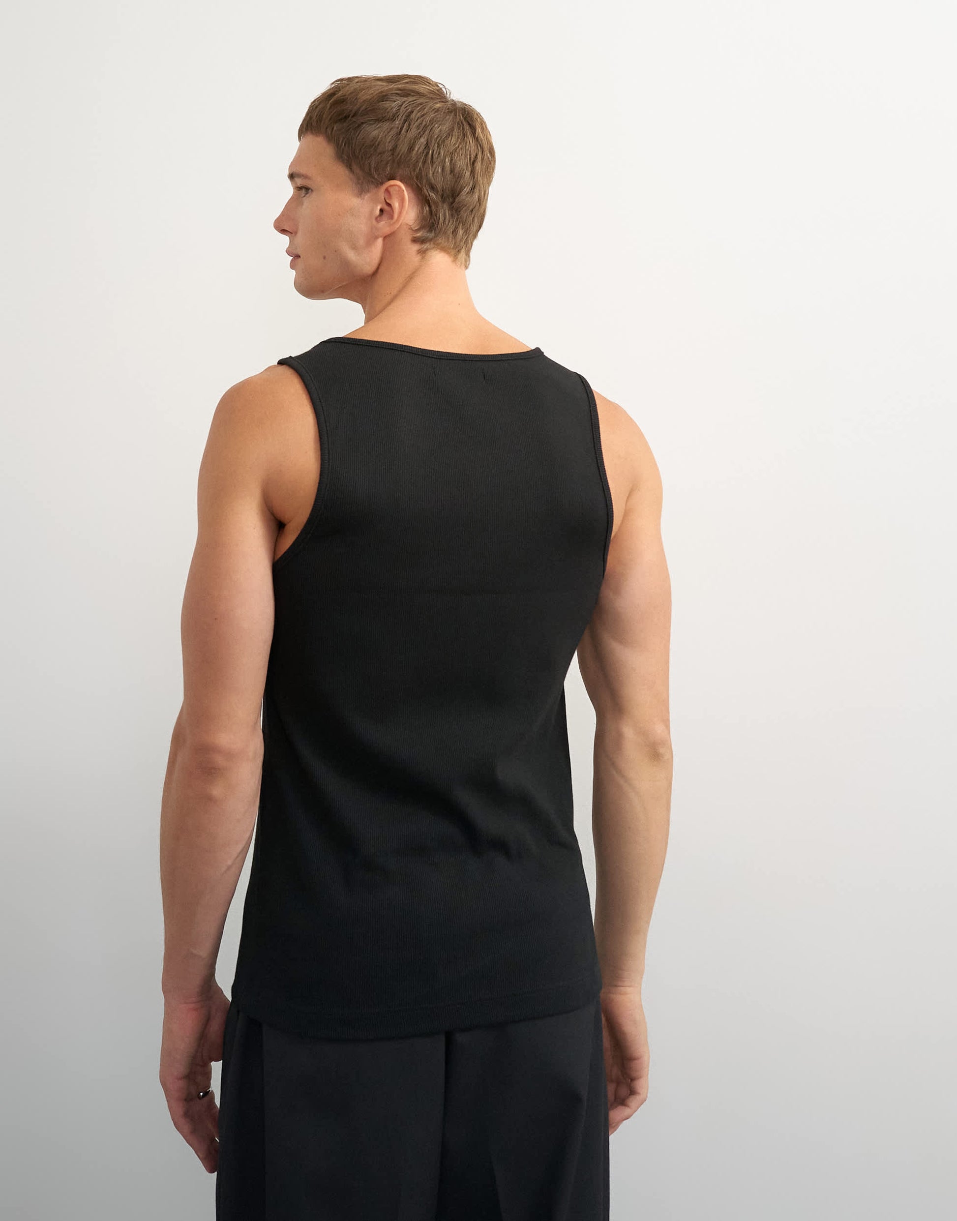Topman rib vest in black