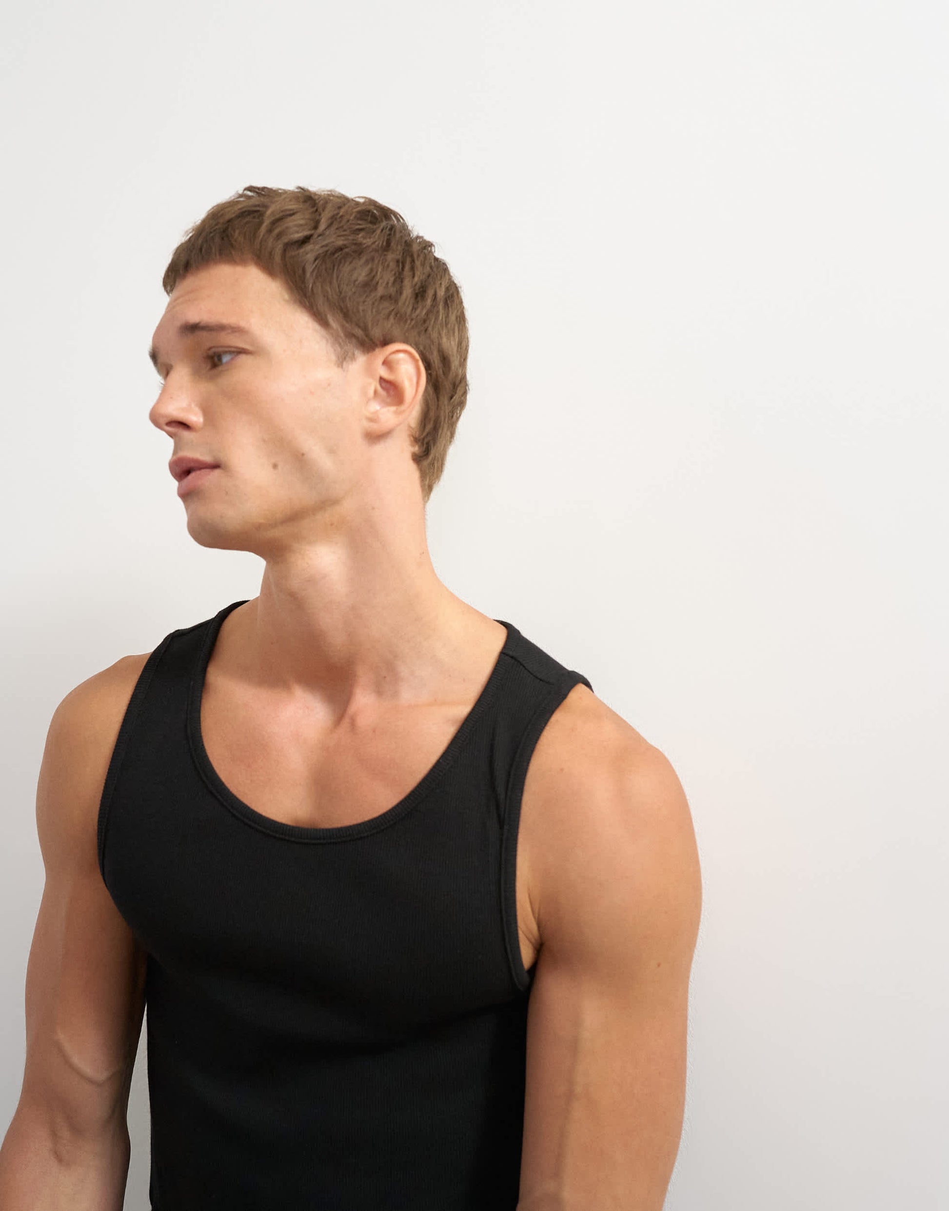 Topman rib vest in black