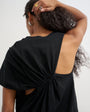 Topshop asymmetric ruched back tee in black