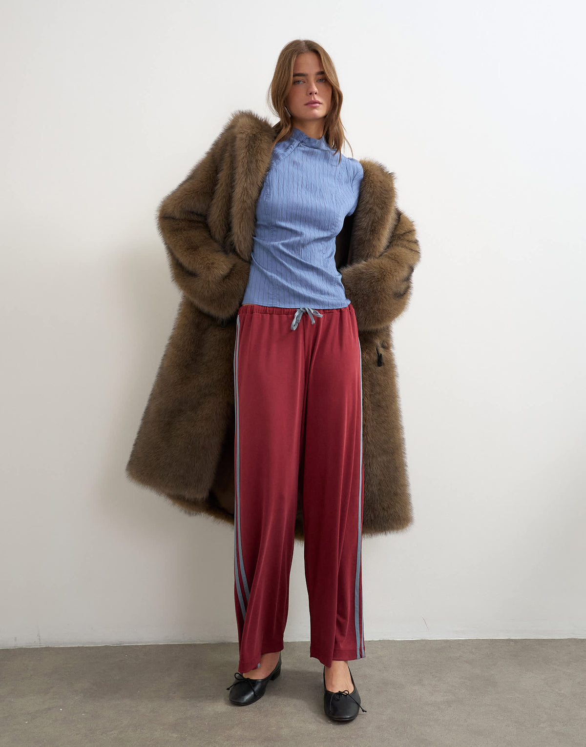 Topshop cupro cropped sporty jogger in red