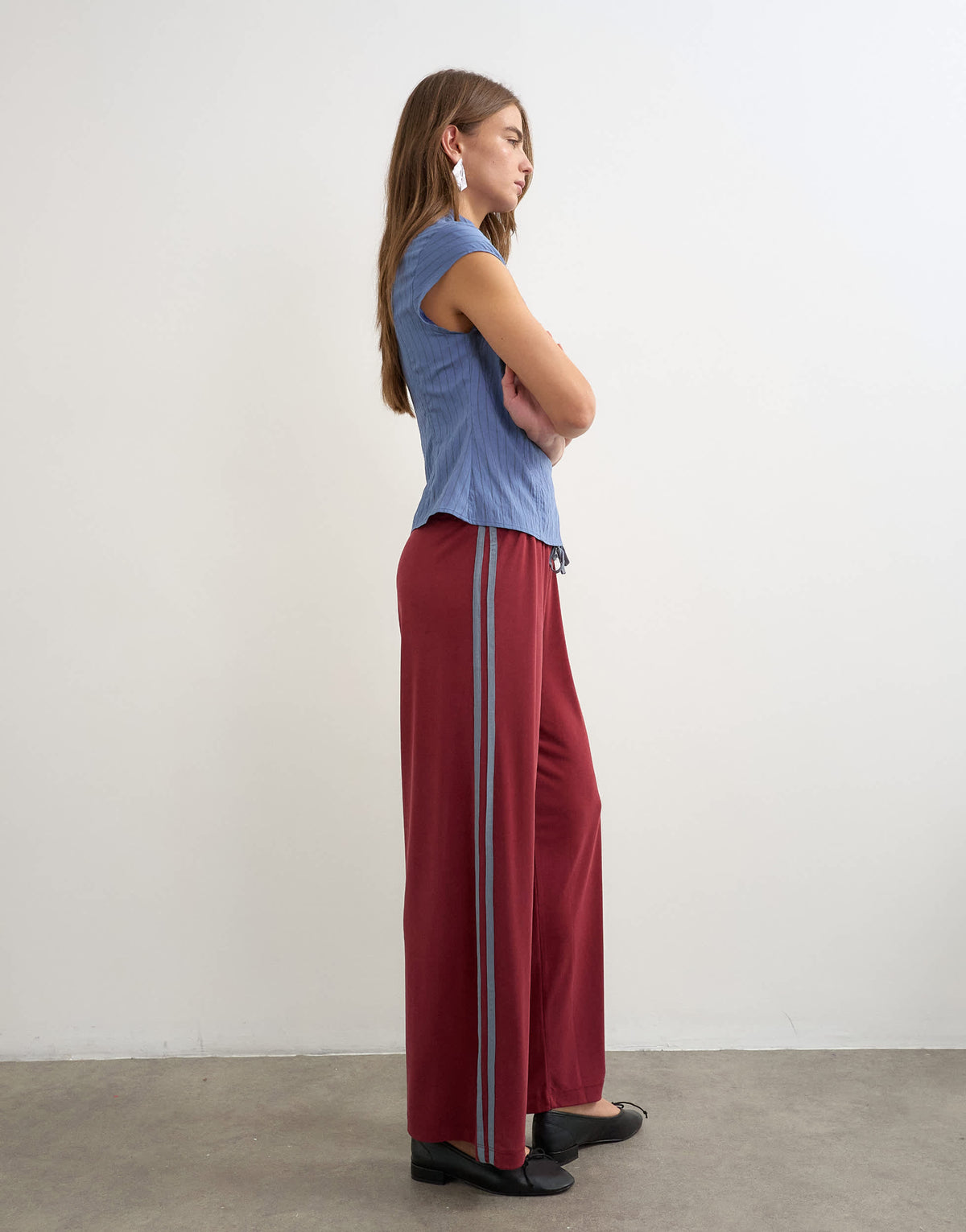 Topshop cupro cropped sporty jogger in red