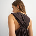 Topshop asymmetric ruched back tee in chocolate