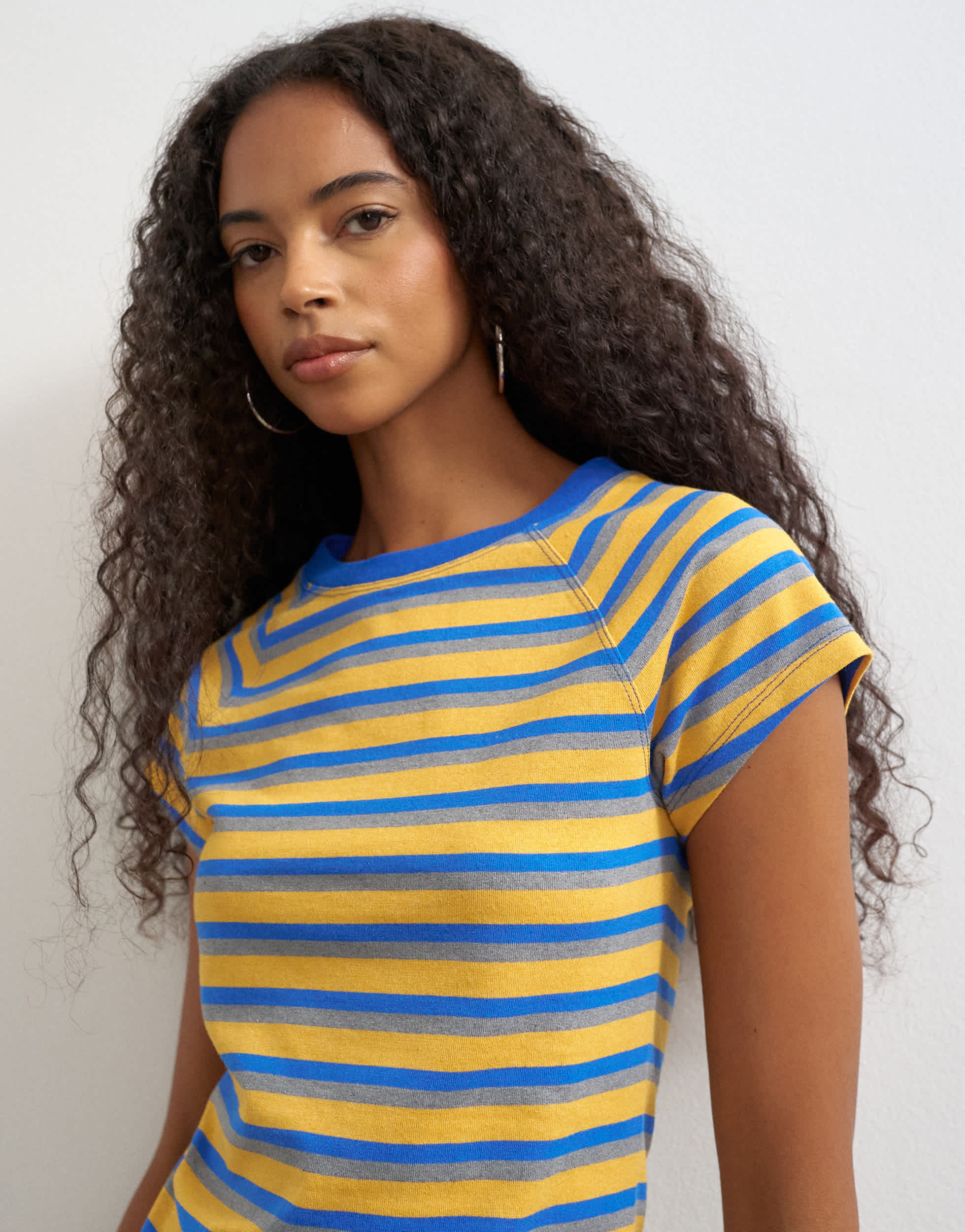 Topshop striped baby tee in yellow