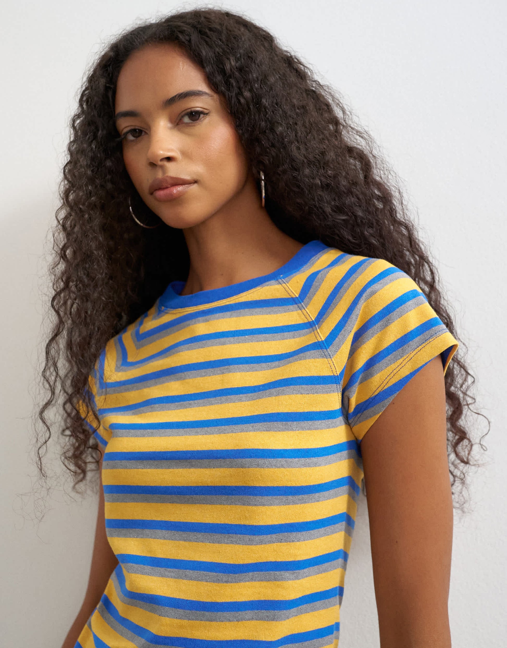 Topshop striped baby tee in yellow