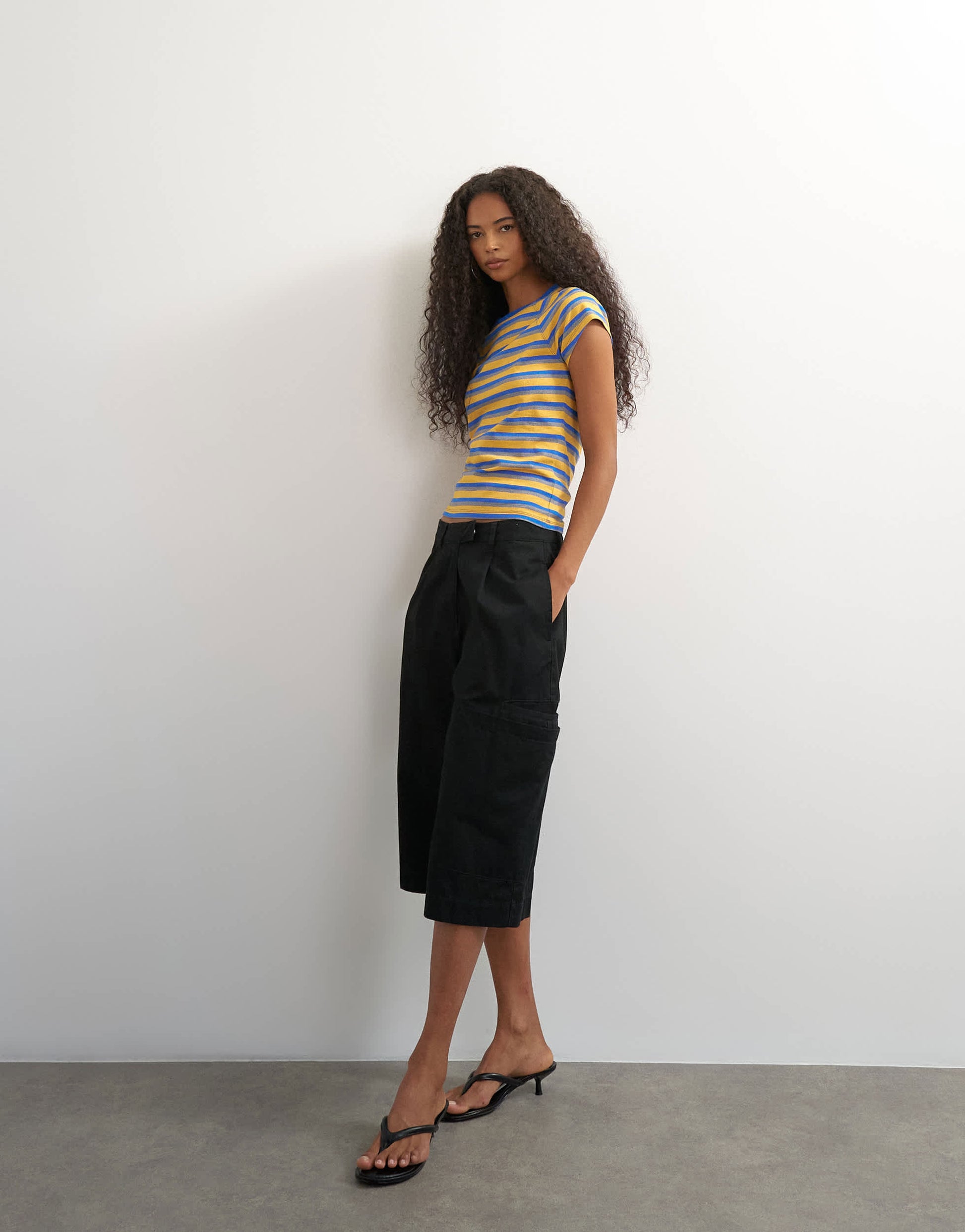 Topshop striped baby tee in yellow