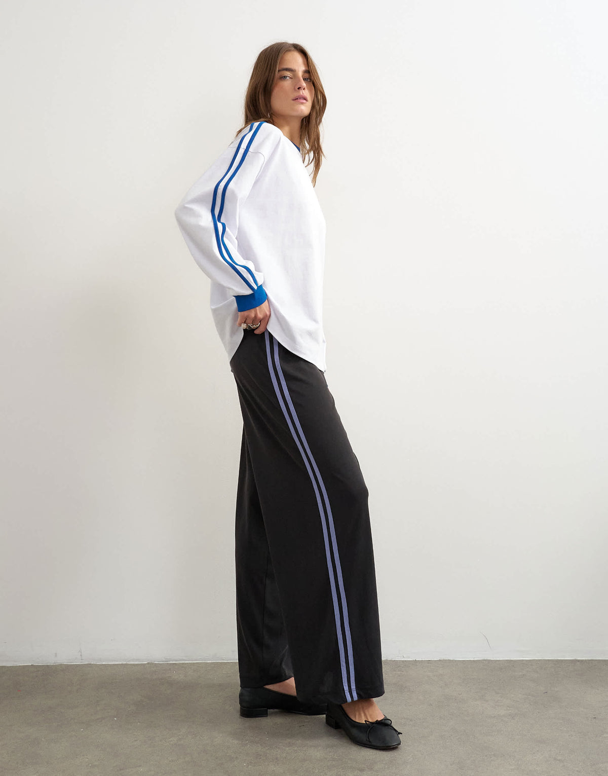 Topshop cupro cropped sporty jogger in black