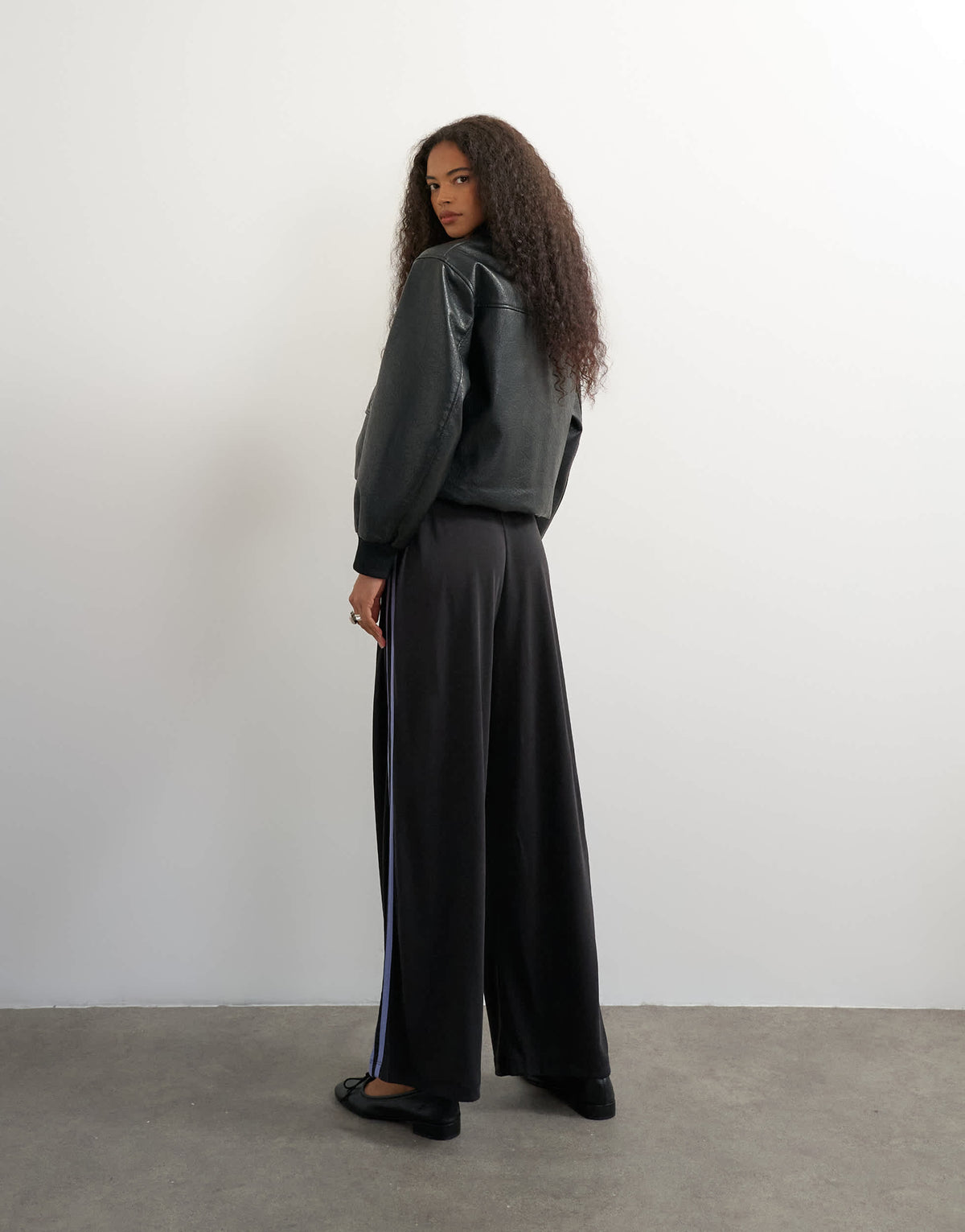 Topshop cupro cropped sporty jogger in black