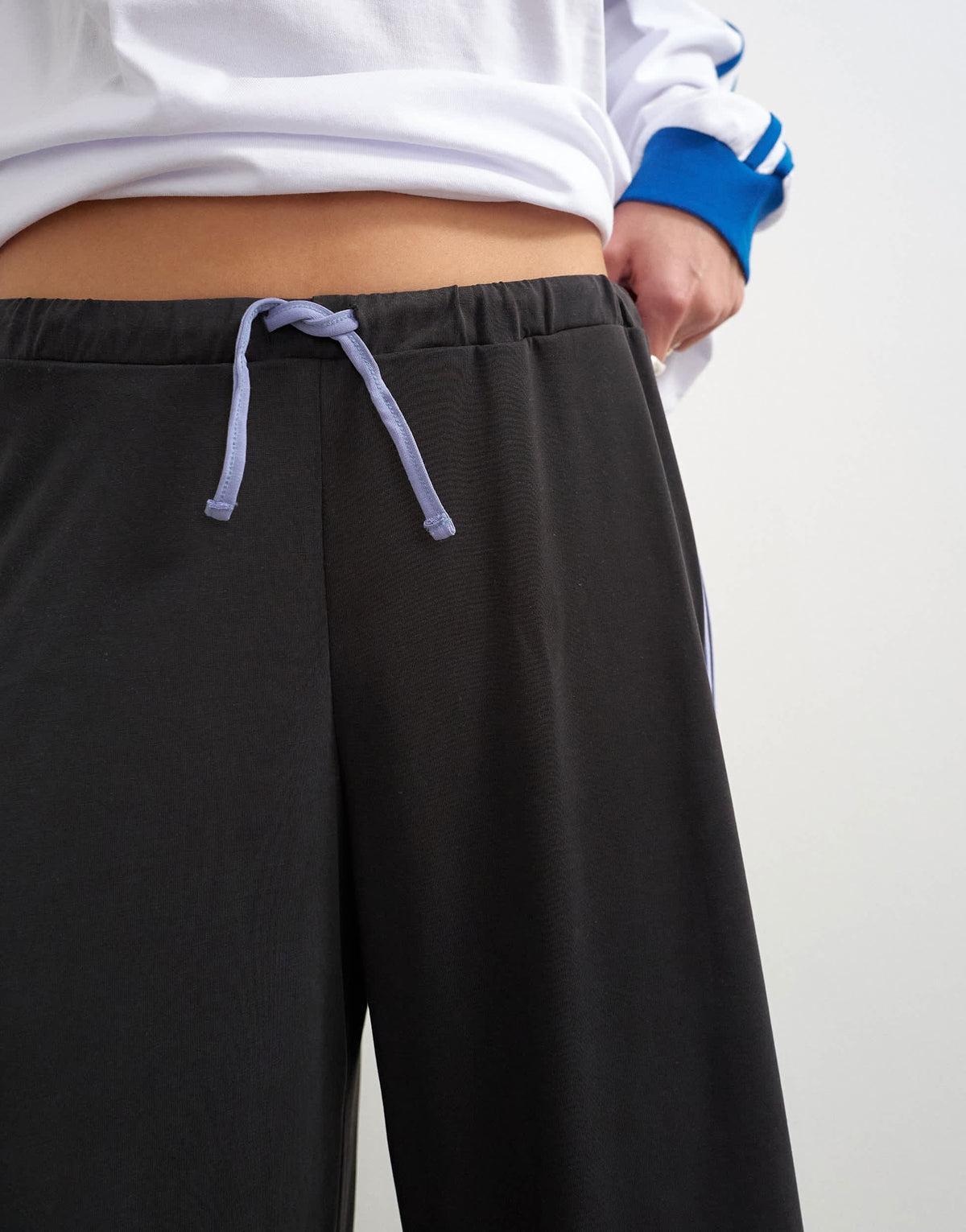 Topshop cupro cropped sporty jogger in black