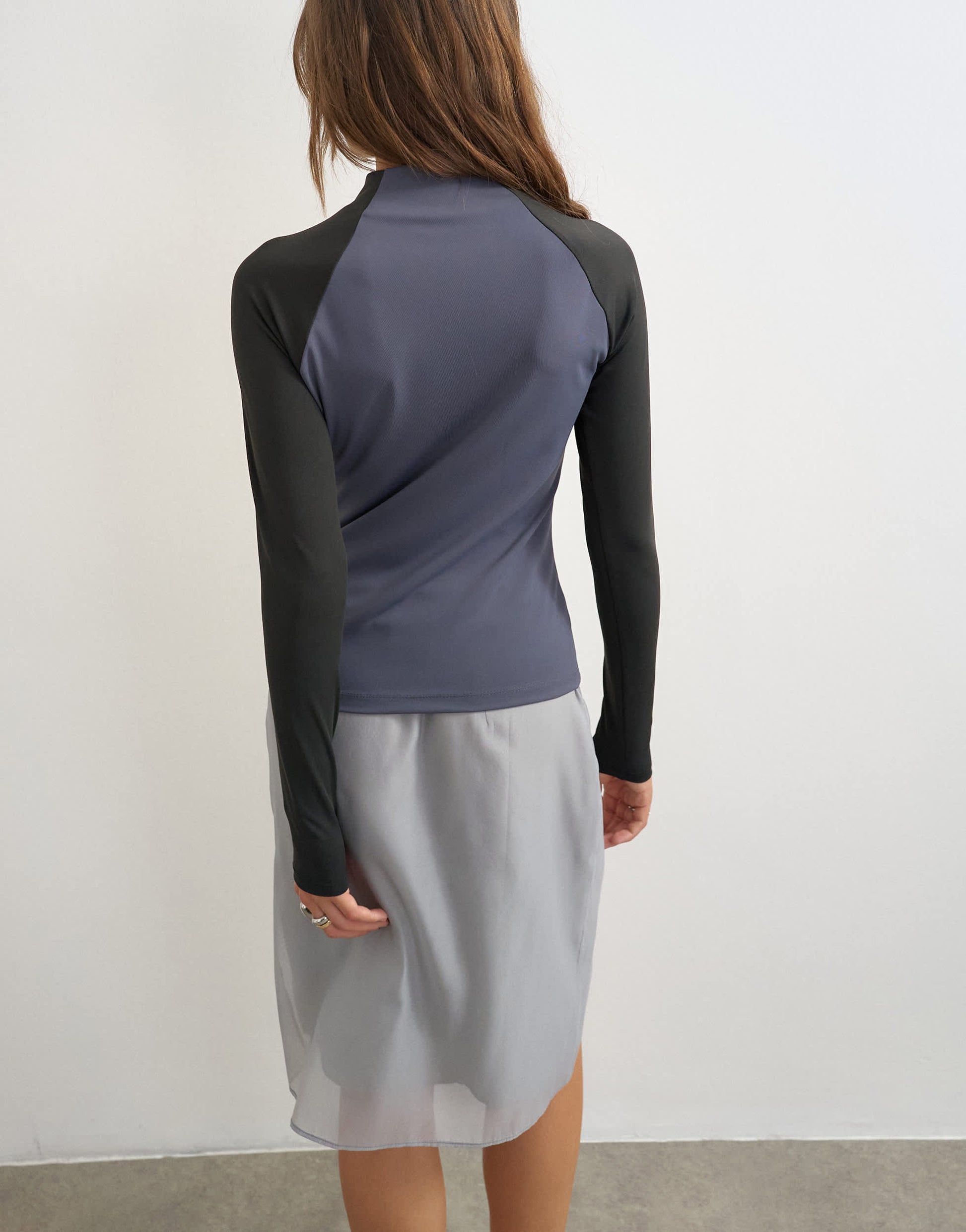 Topshop techy long sleeve quarter zip top in navy