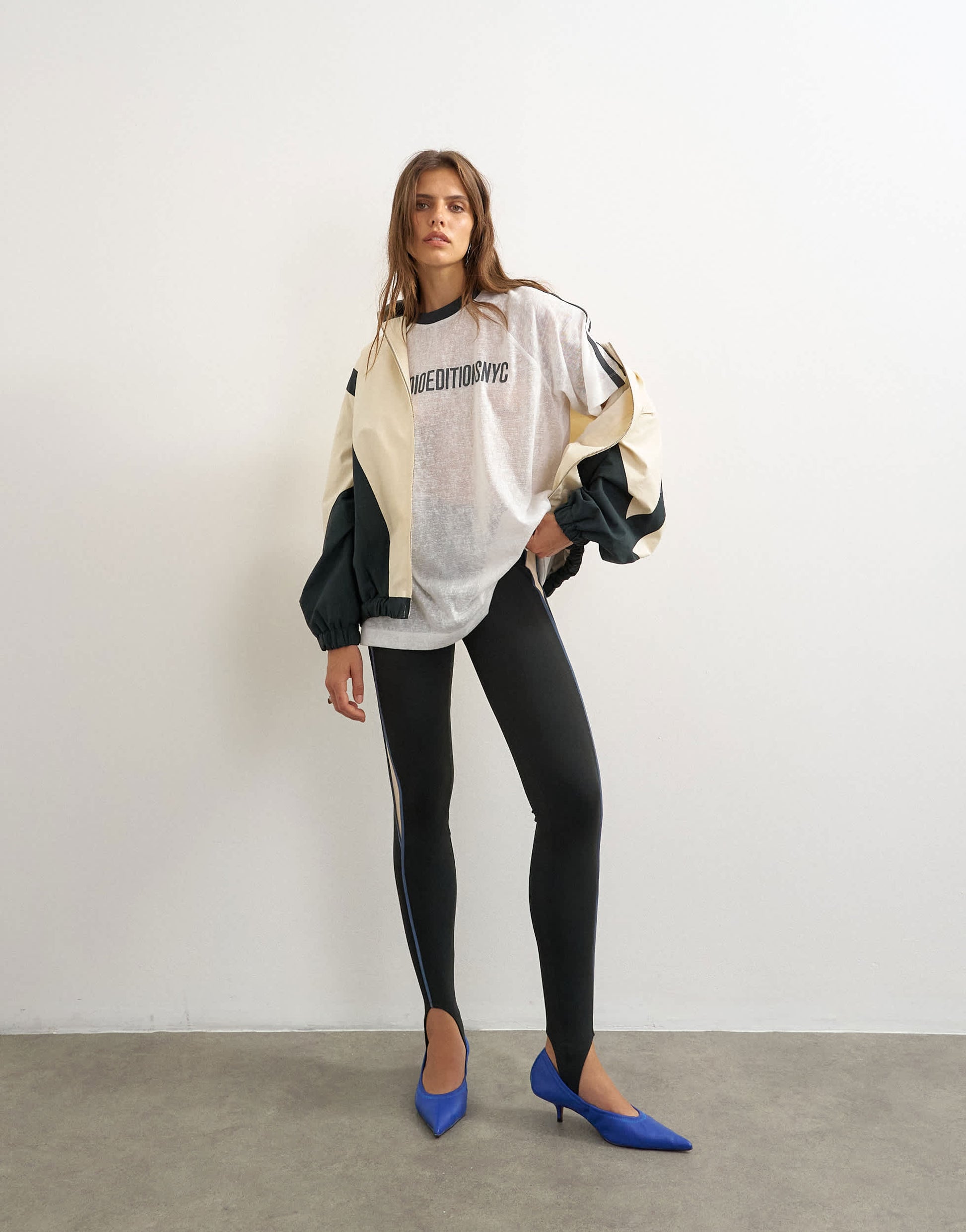 Topshop sheer slub graphic t-shirt in ecru