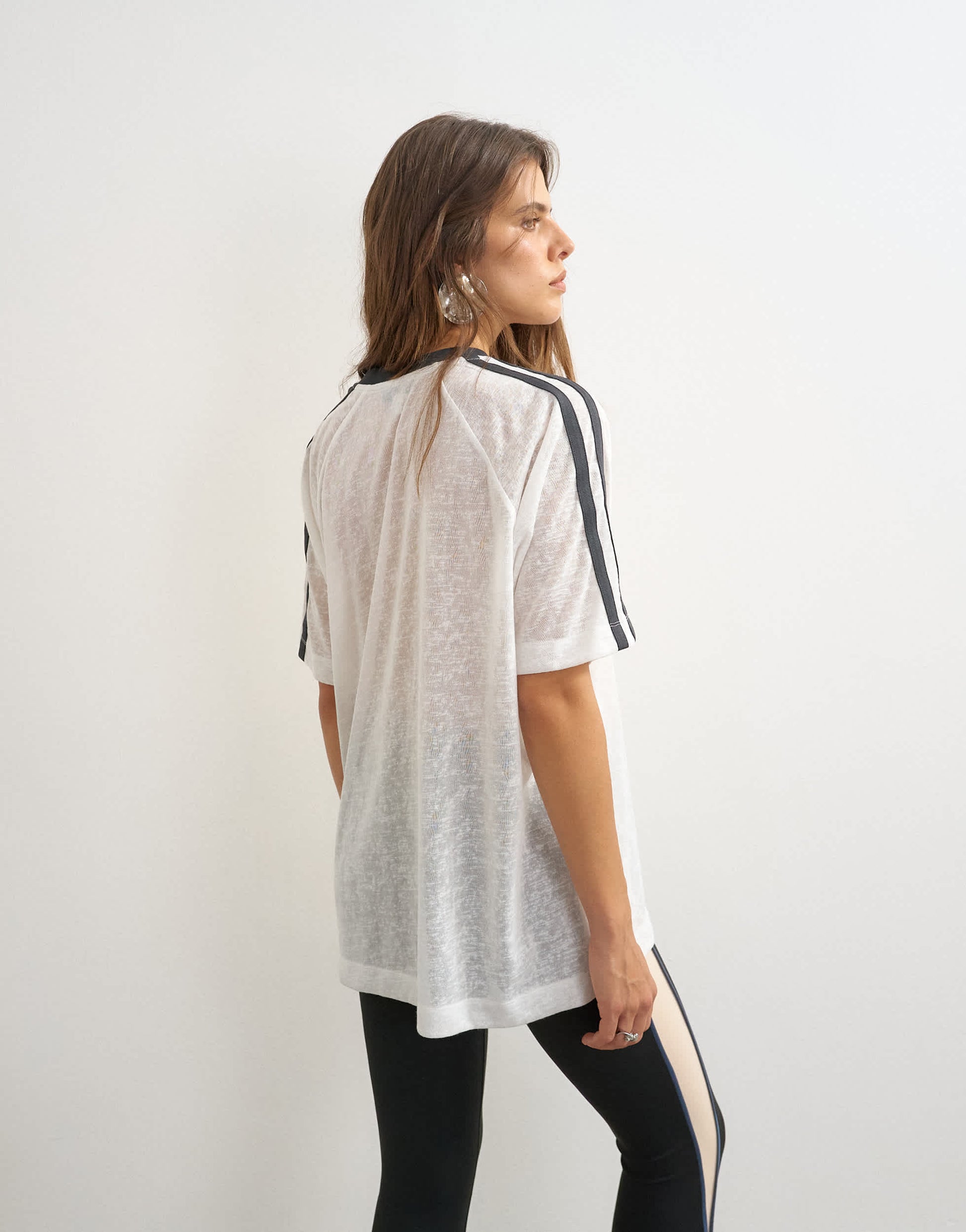 Topshop sheer slub graphic t-shirt in ecru