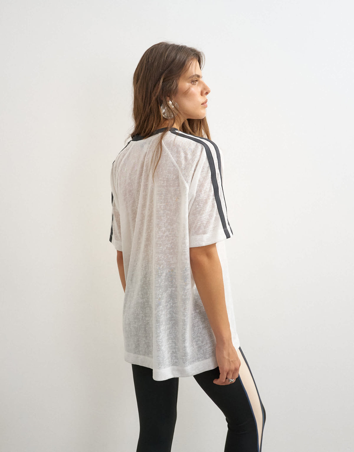 Topshop sheer slub graphic t-shirt in ecru