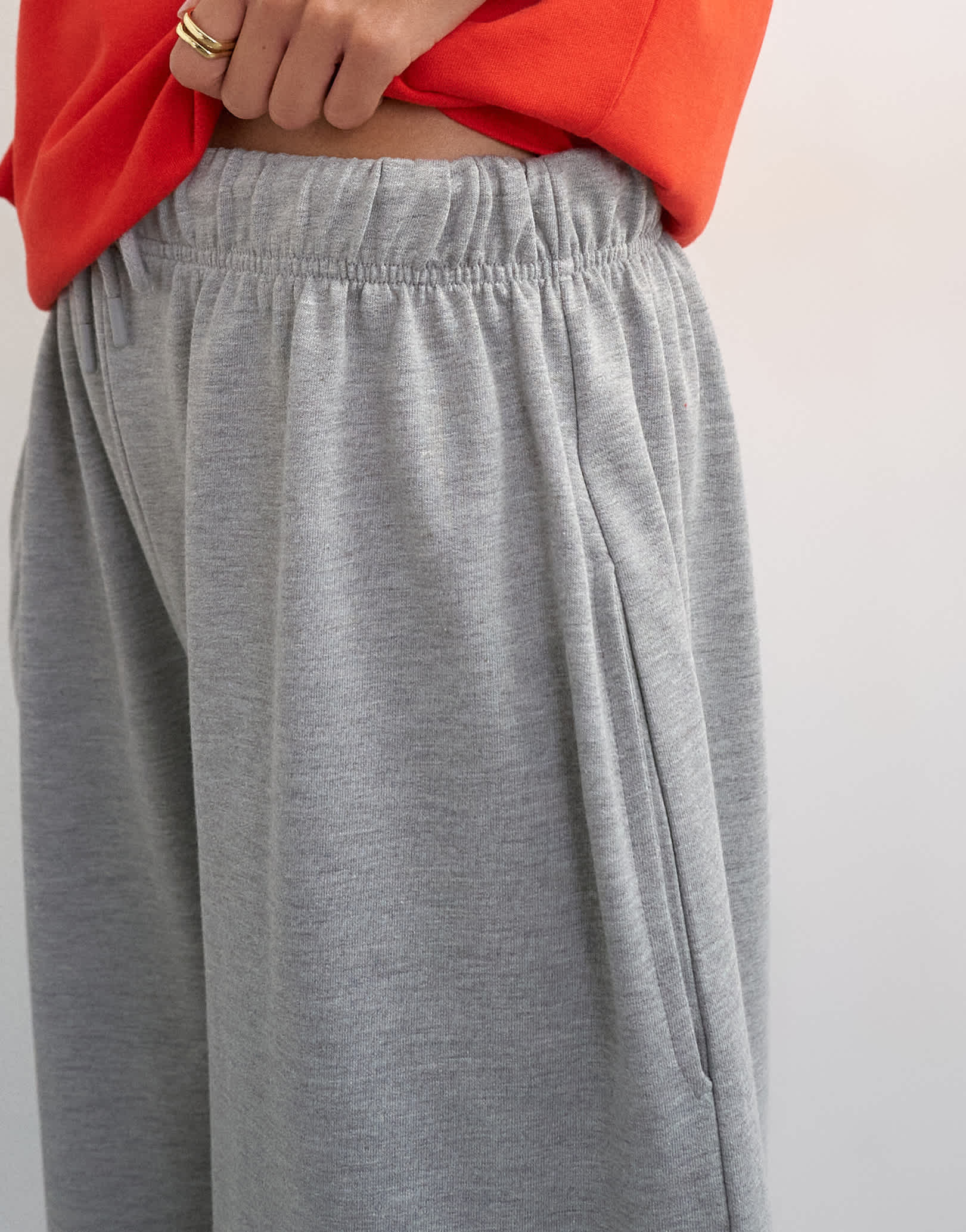 Topshop washed long line tie detail shorts in grey marl