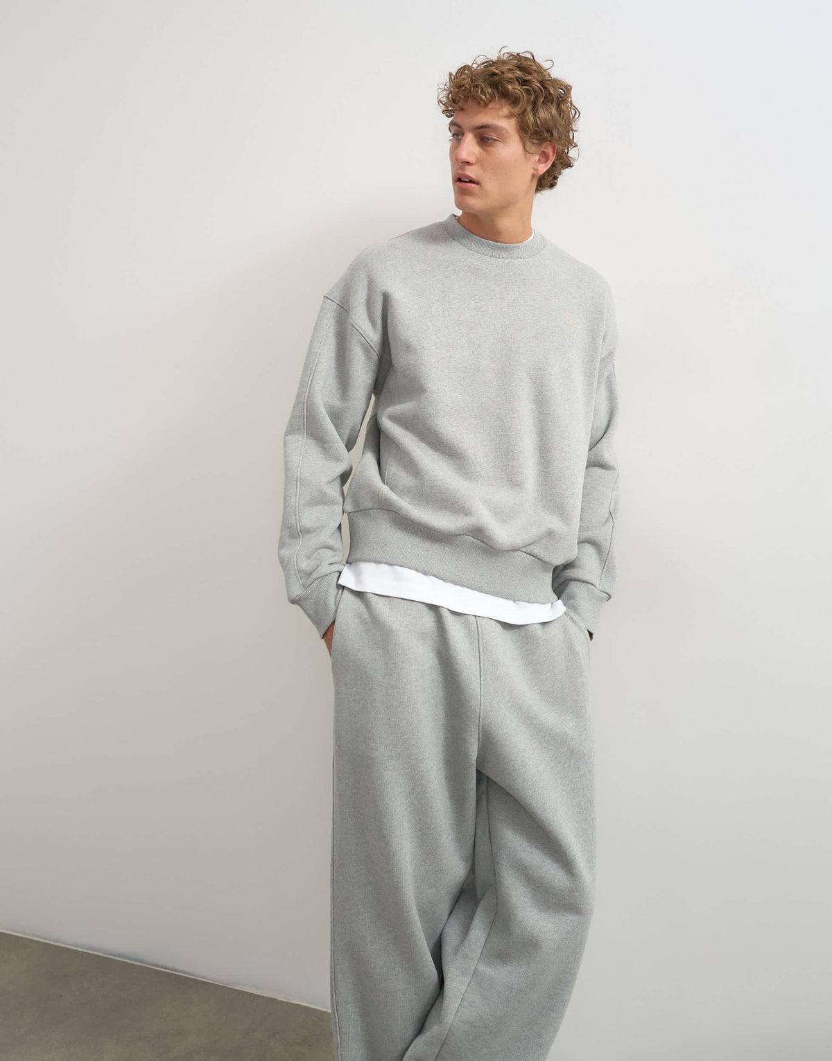 Topman relaxed fit heavyweight sweatshirt in grey marl