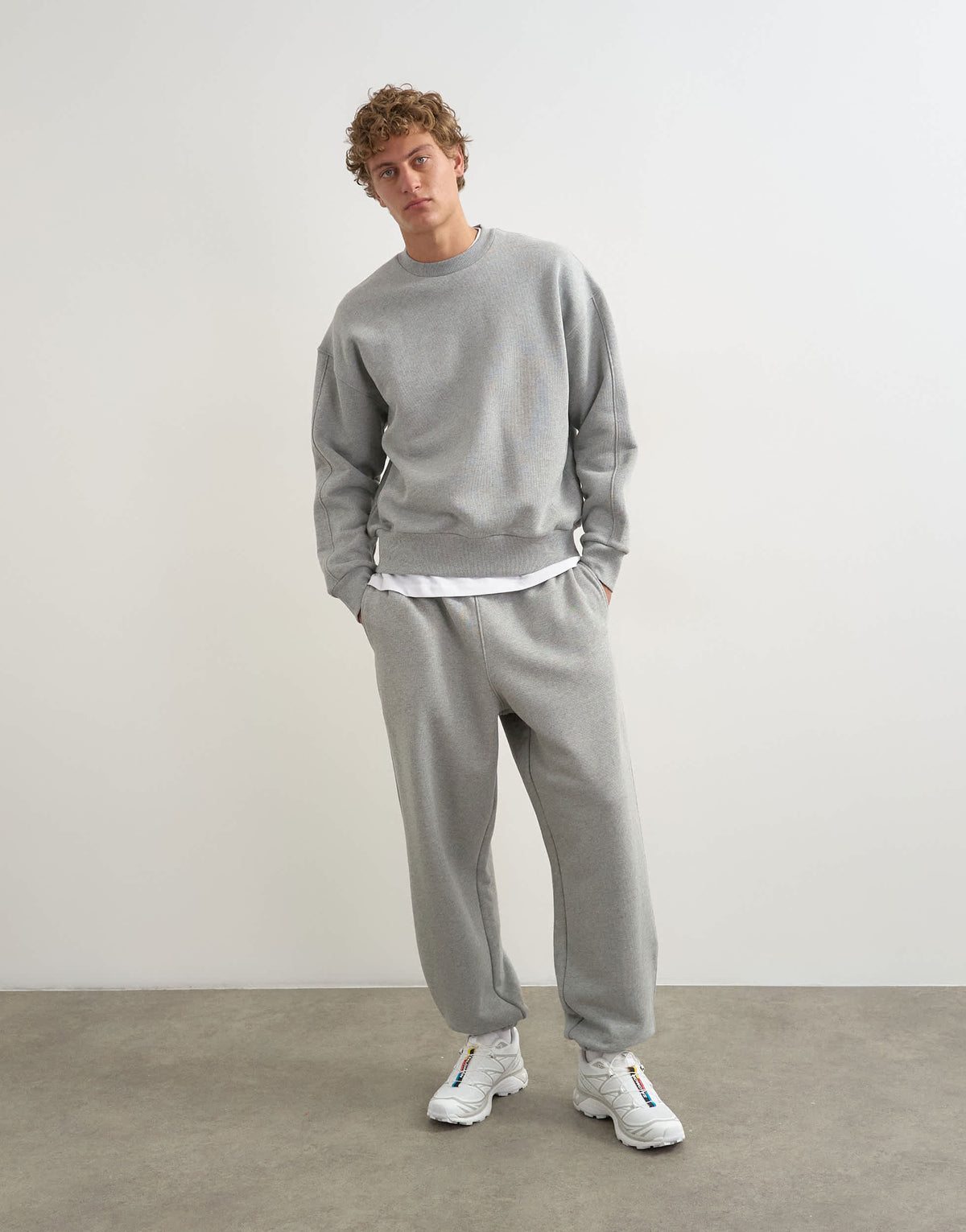Topman relaxed fit heavyweight sweatshirt in grey marl