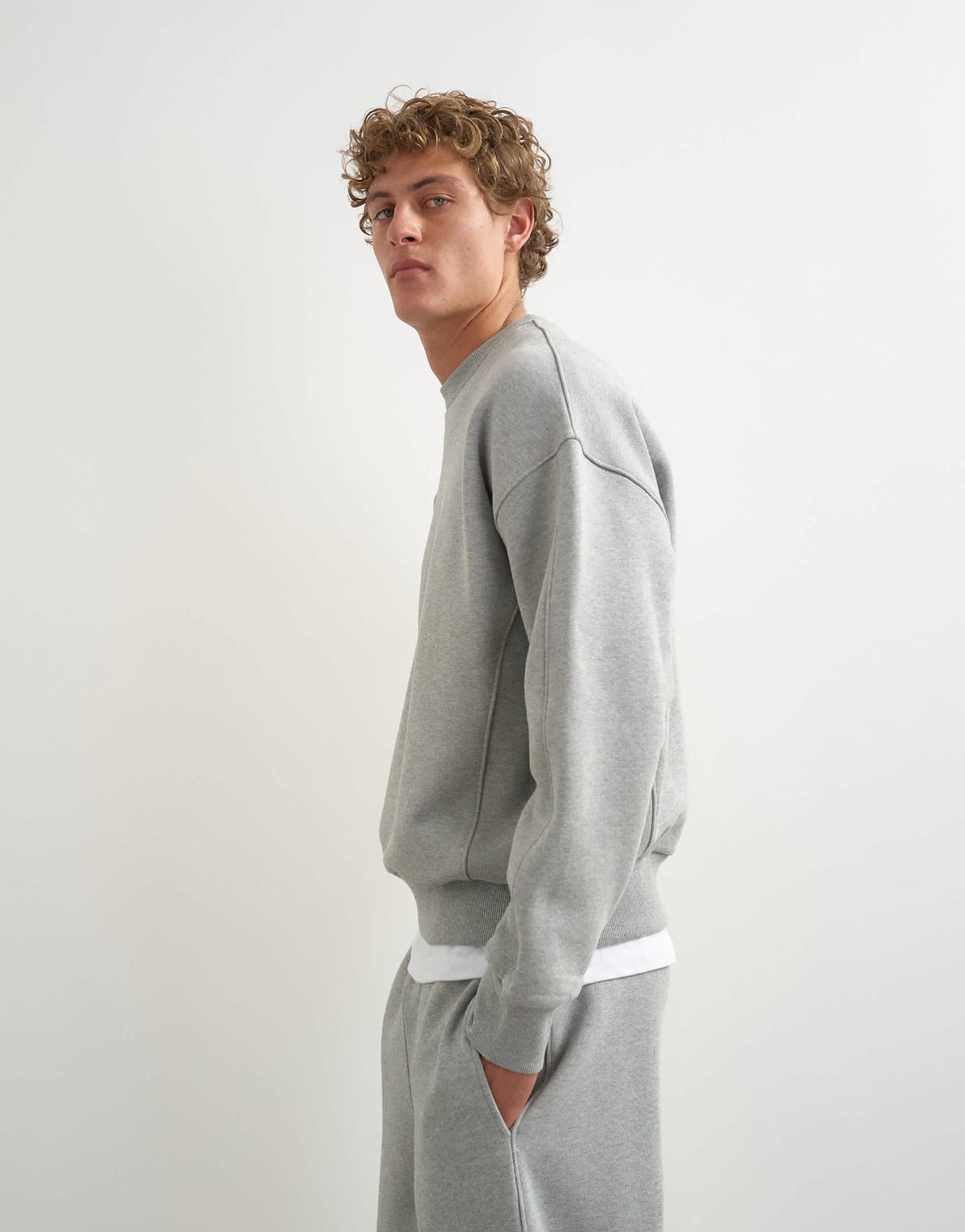 Topman relaxed fit heavyweight sweatshirt in grey marl