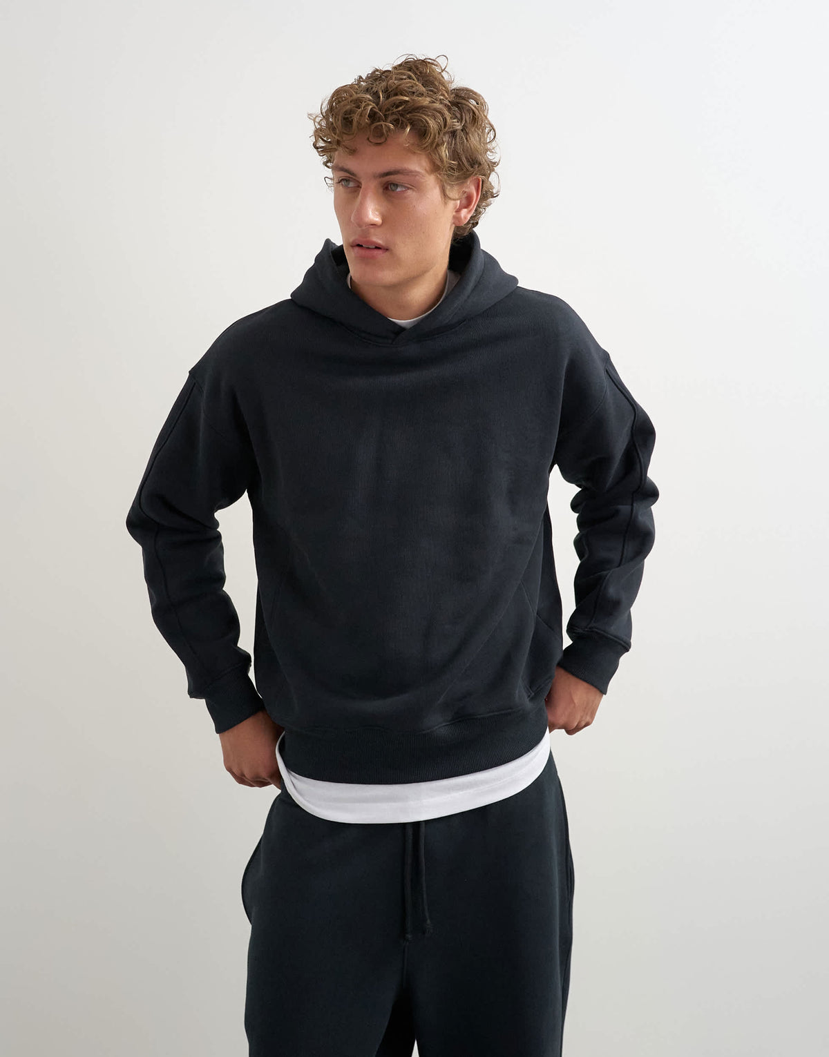 Topman relaxed fit heavyweight hoodie in black