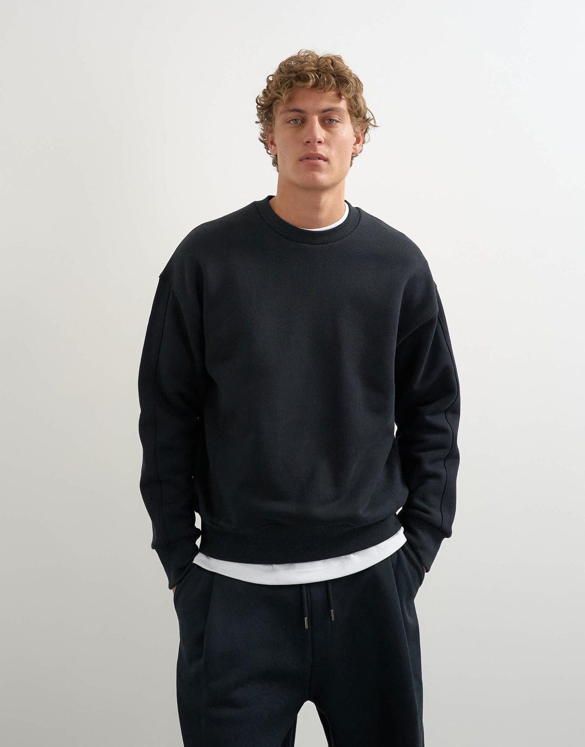 Topman relaxed fit heavyweight sweatshirt in black