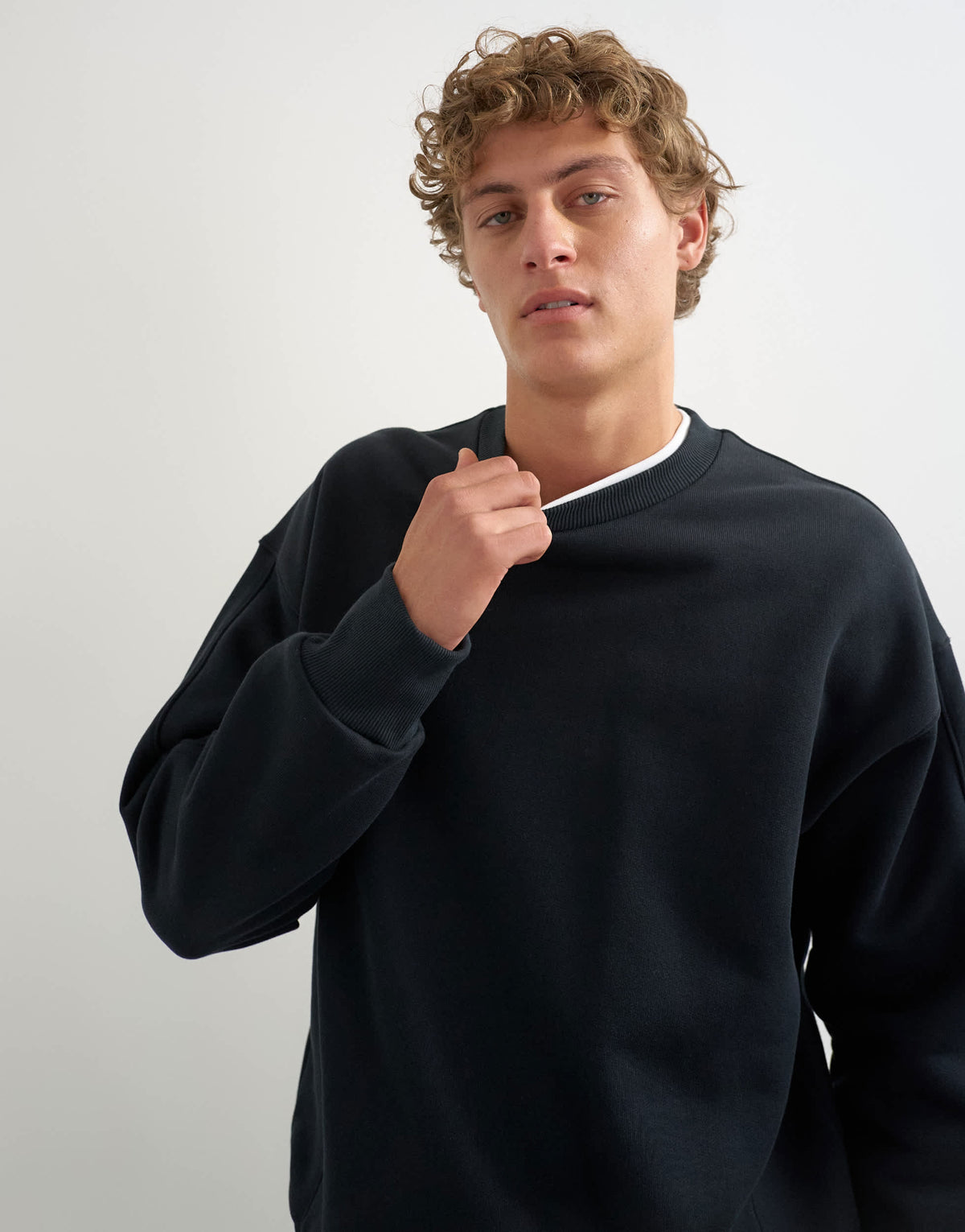 Topman relaxed fit heavyweight sweatshirt in black