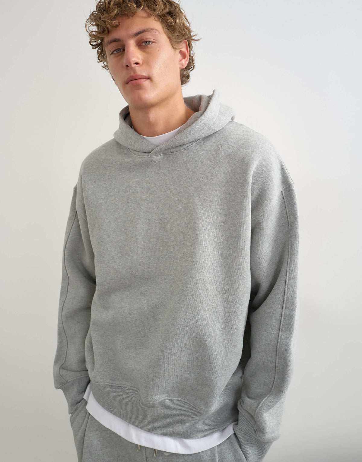 Topman relaxed fit heavyweight hoodie in grey marl