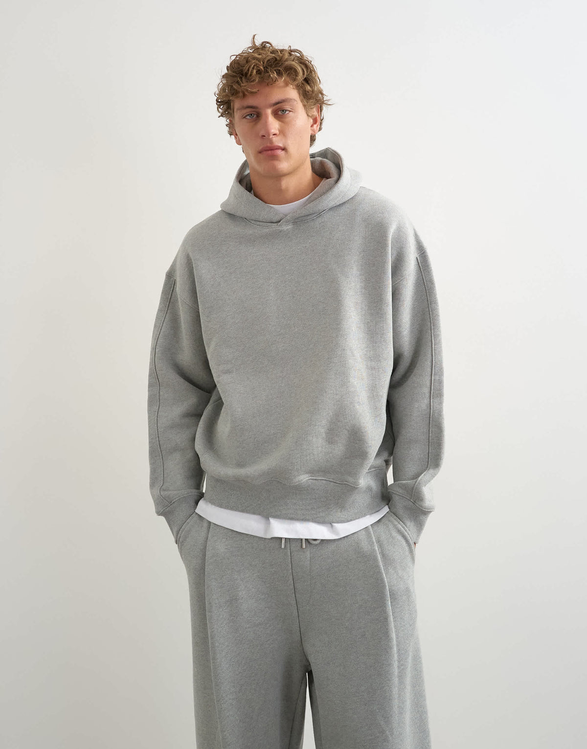 Topman relaxed fit heavyweight hoodie in grey marl