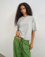 Topshop micro v short sleeve t-shirt in grey marl