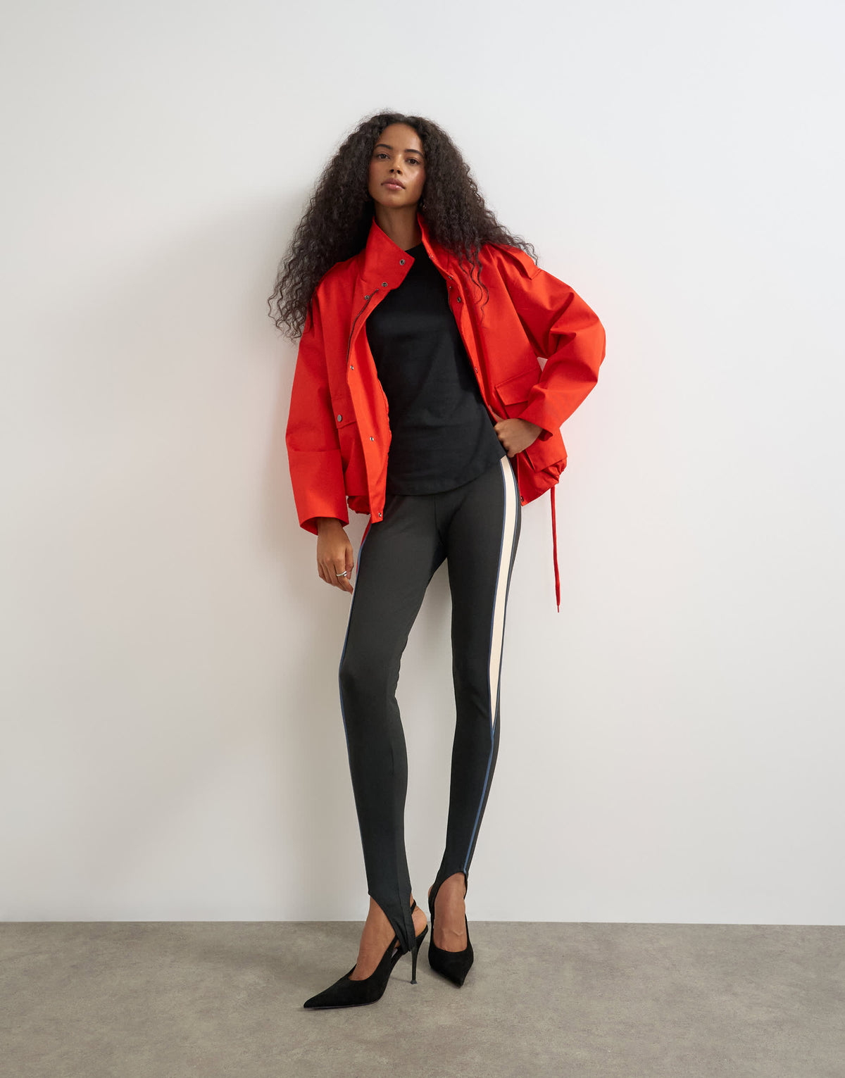 Topshop shoulder pad short sleeve t-shirt in black