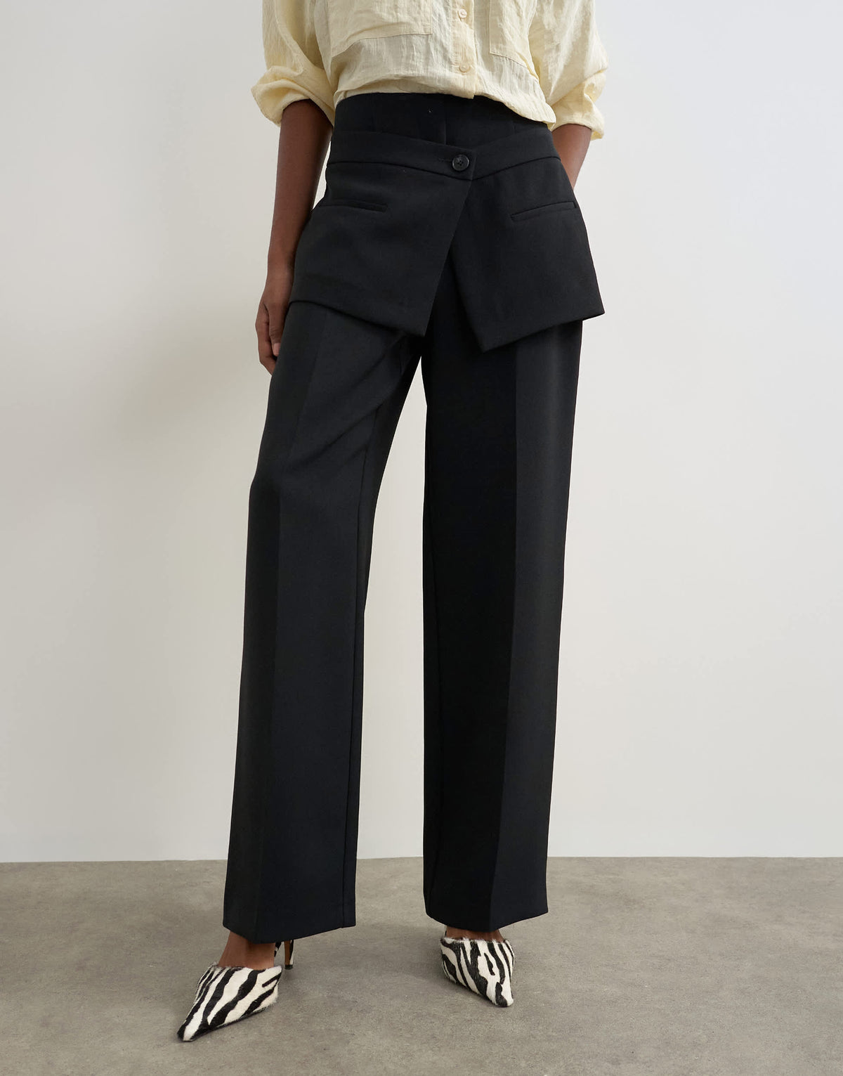 Topshop skirt detail tailored trouser in black