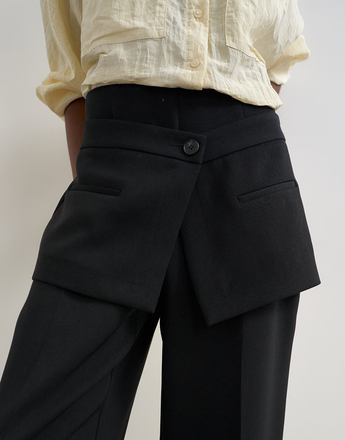 Topshop skirt detail tailored trouser in black