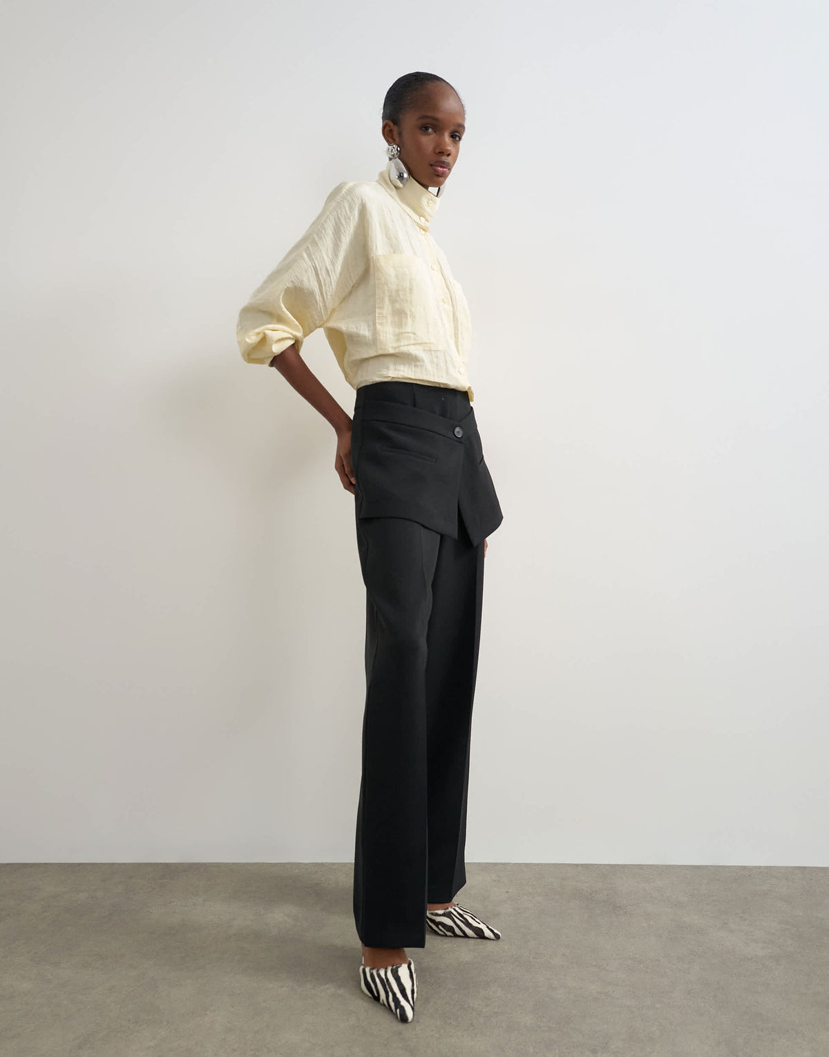Topshop skirt detail tailored trouser in black