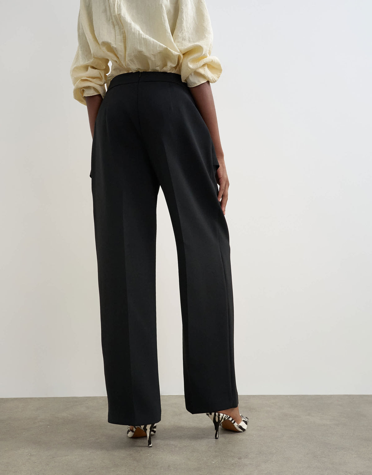 Topshop skirt detail tailored trouser in black