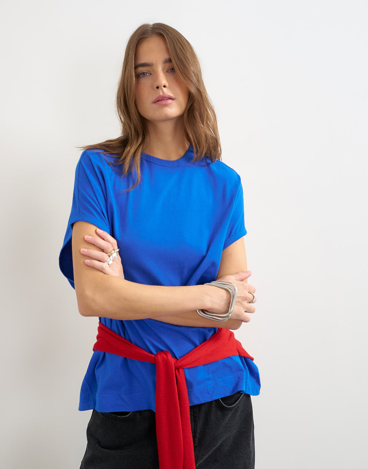 Topshop oversized tank circle tee in colbalt