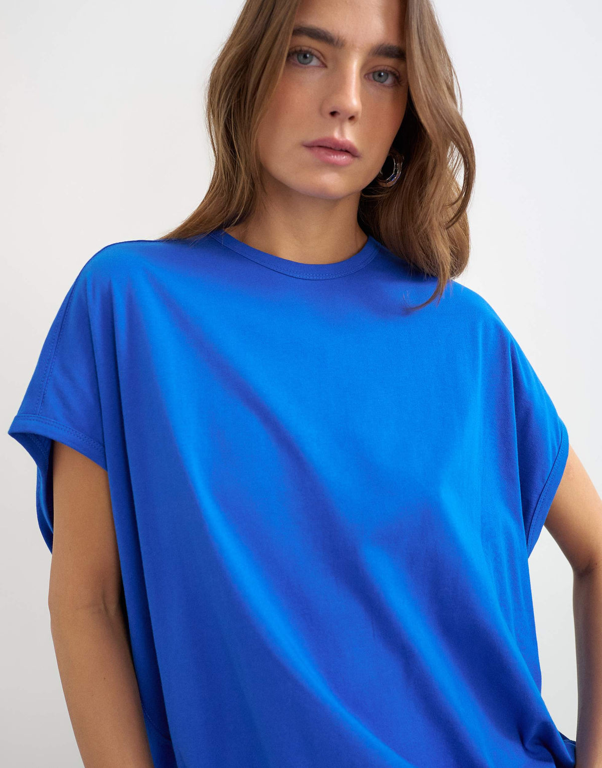 Topshop oversized tank circle tee in colbalt