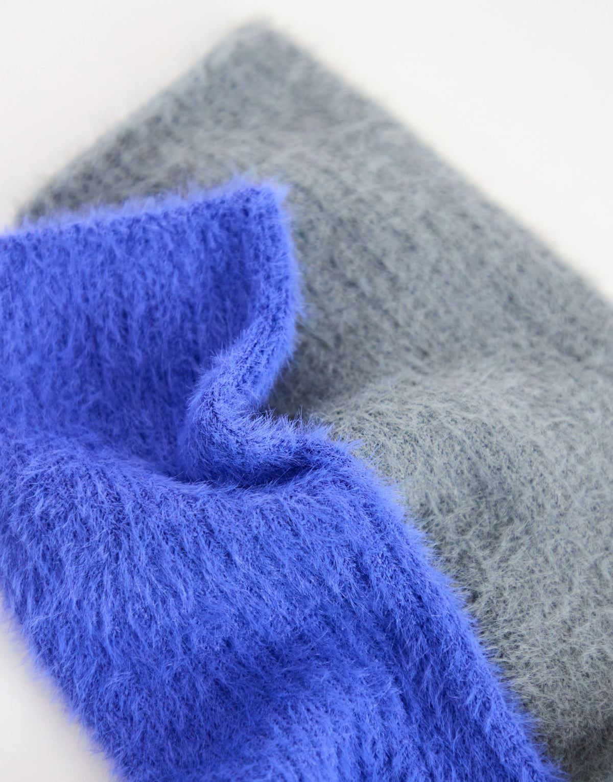 Topshop 2pk cosy fluffy socks in grey and cobalt