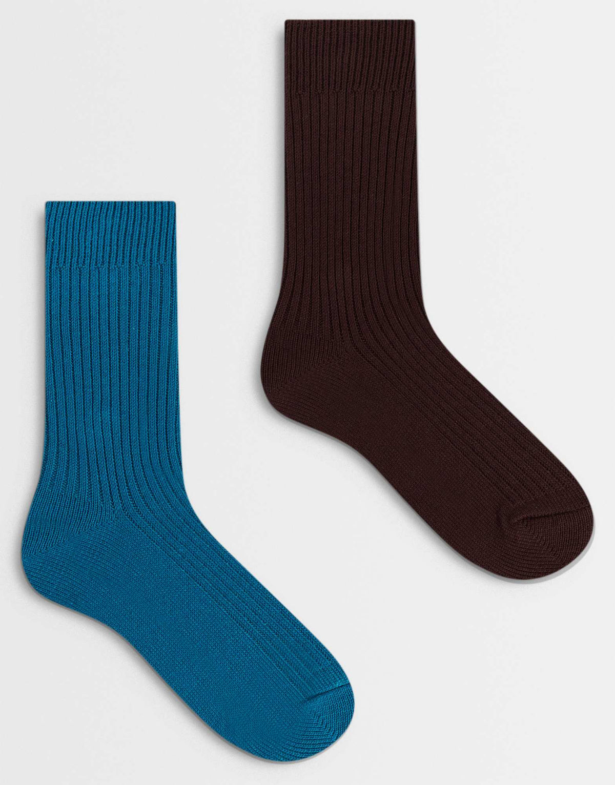 Topshop Sophie 2 pack twisted yarn sock in teal and chocolate