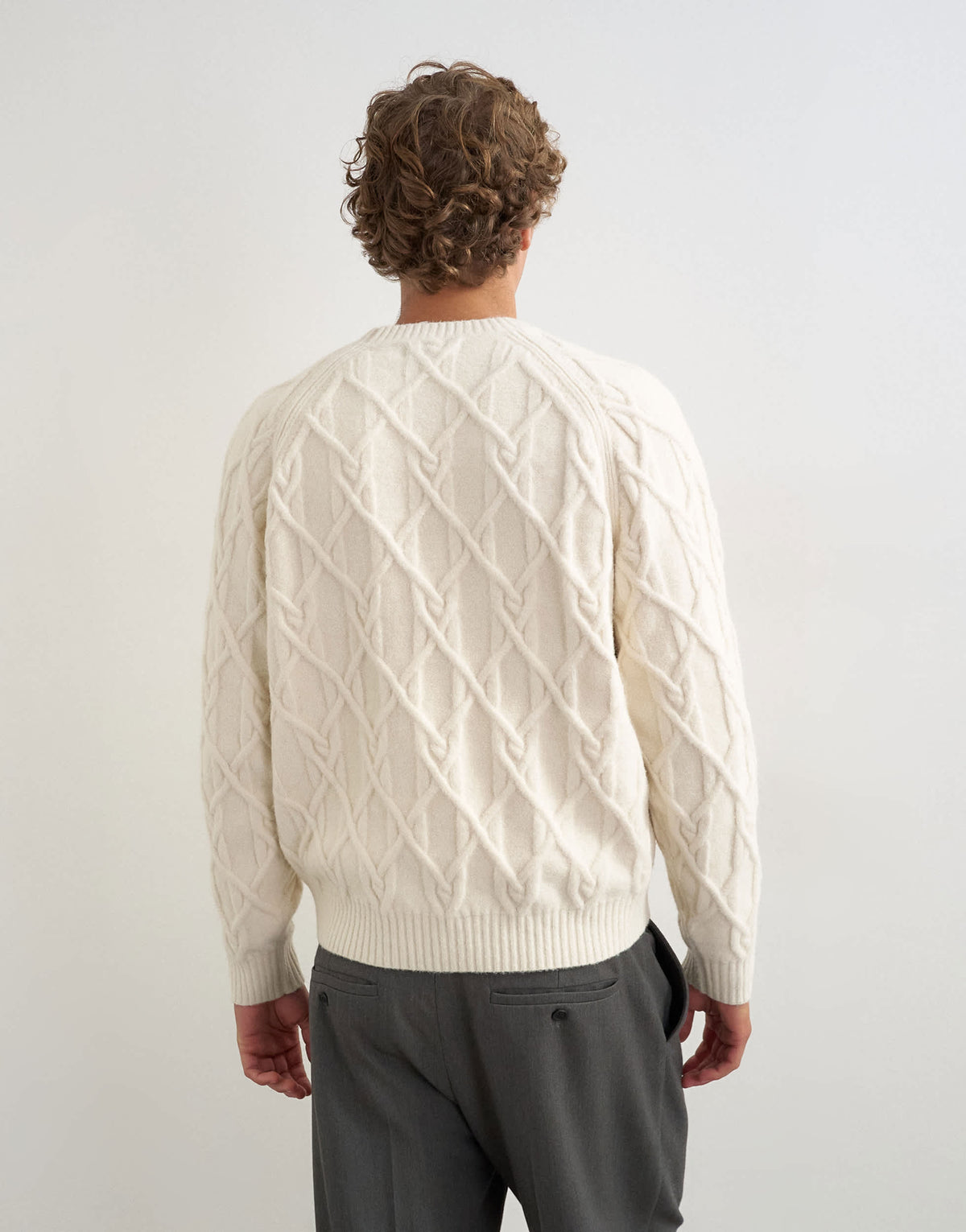Topman relaxed fit knitted cable jumper in ecru