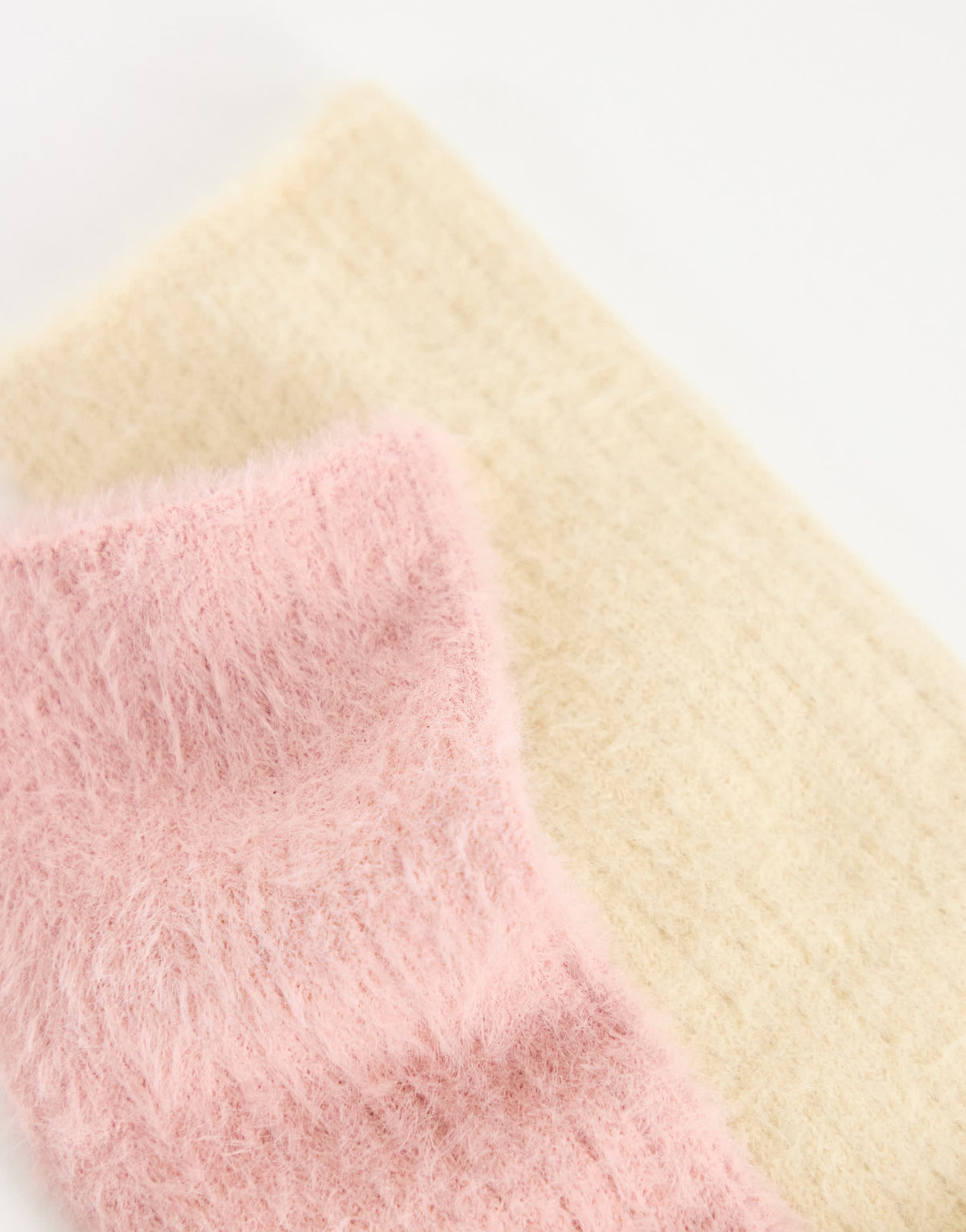 Topshop 2pk cosy fluffy socks in pink and off white
