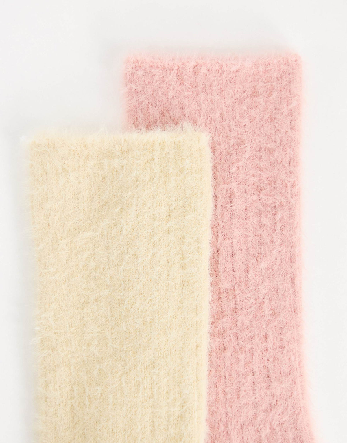 Topshop 2pk cosy fluffy socks in pink and off white