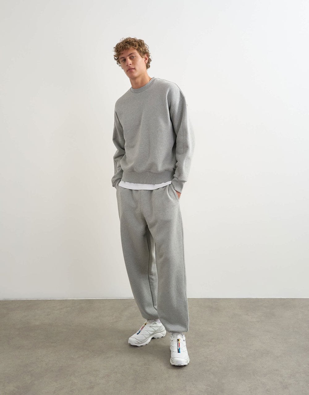 Pantalon de jogging Topman ample et épais, à revers, en gris chiné