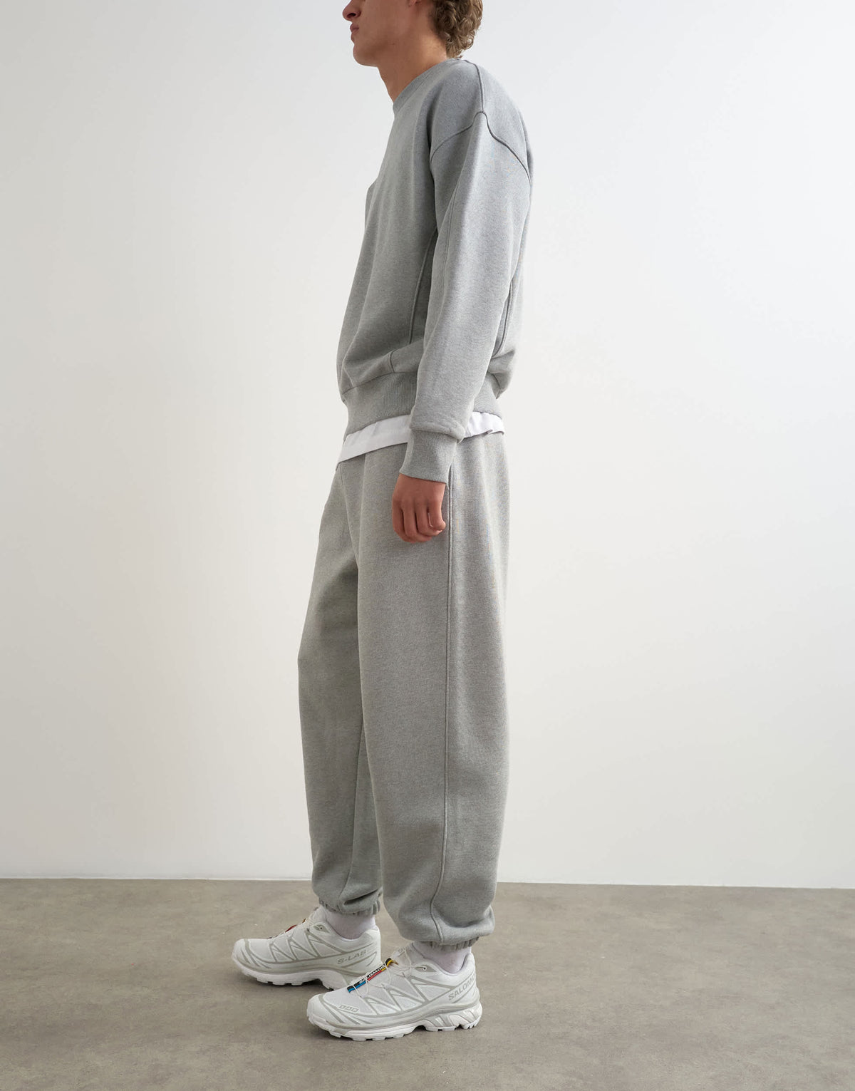 Topman heavyweight baggy fit cuffed jogger in grey marl