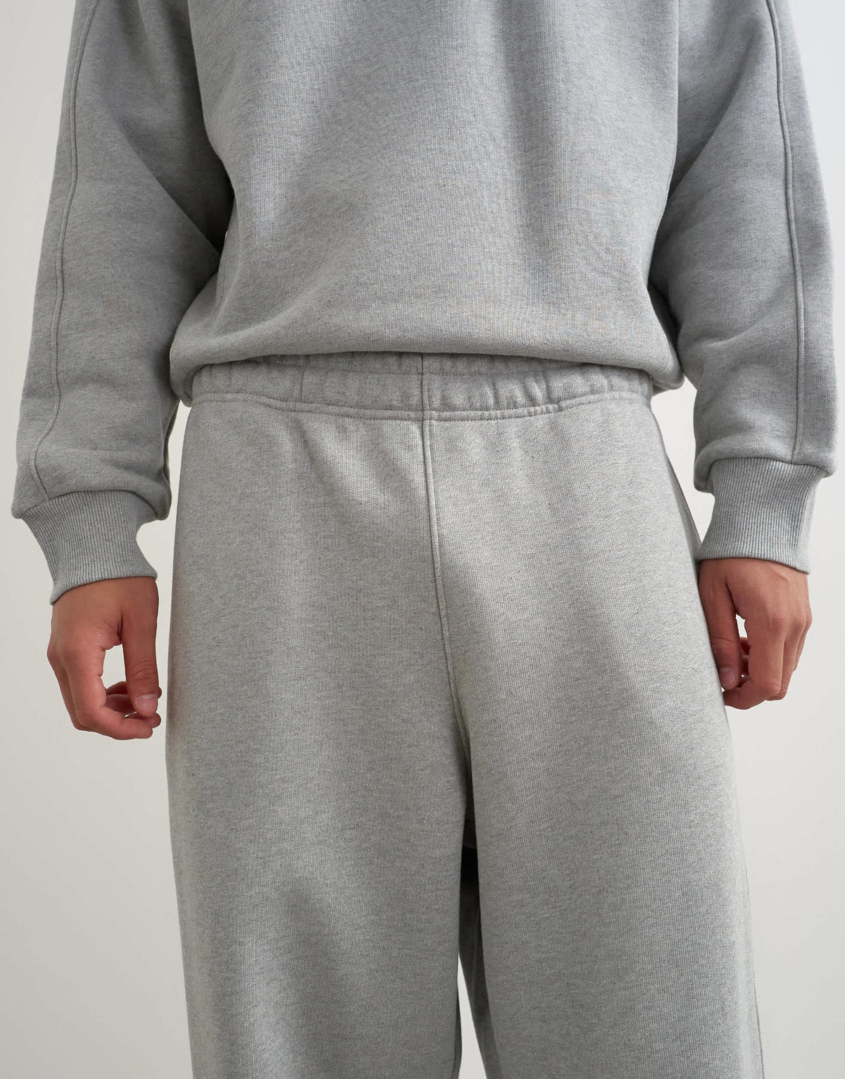 Topman heavyweight baggy fit cuffed jogger in grey marl