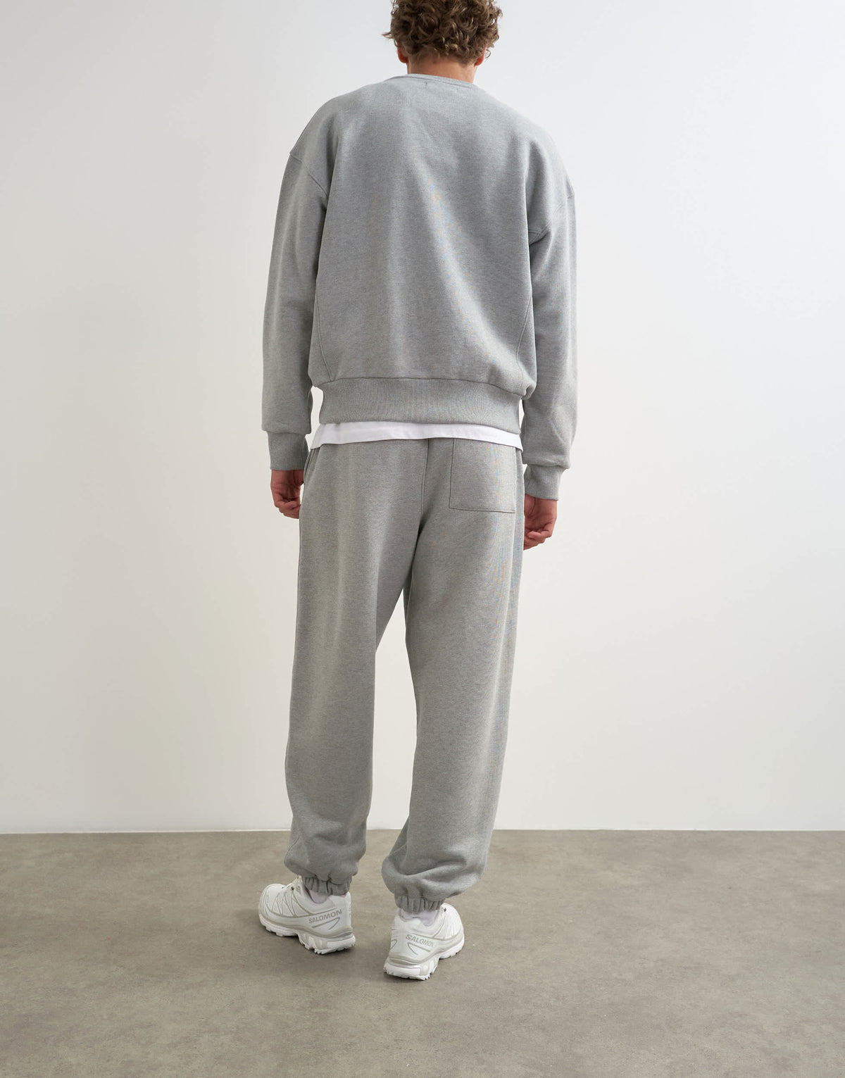 Topman heavyweight baggy fit cuffed jogger in grey marl
