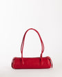 Topshop Skylar medium elongated bowler bag in red