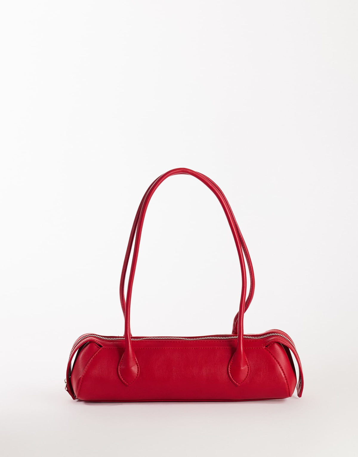 Topshop Skylar medium elongated bowler bag in red