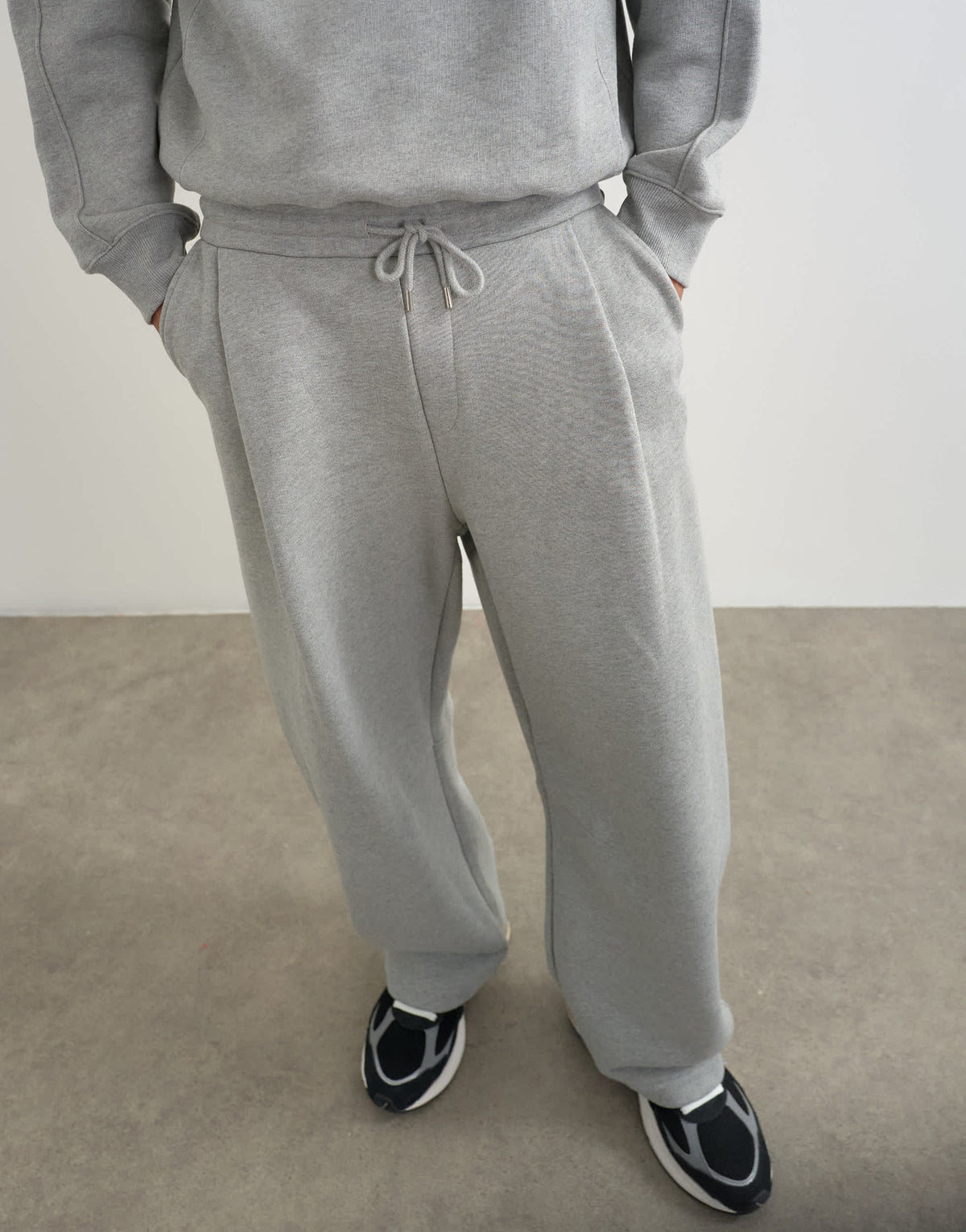 Topman heavyweight barrel fit jogger in grey marl