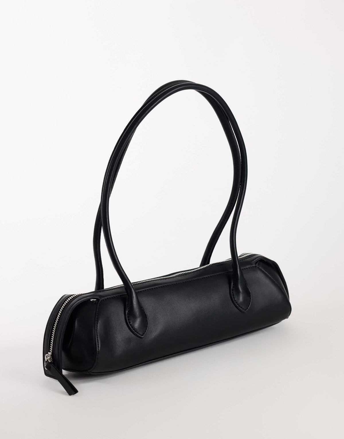 Topshop Skylar medium elongated bowler bag in black