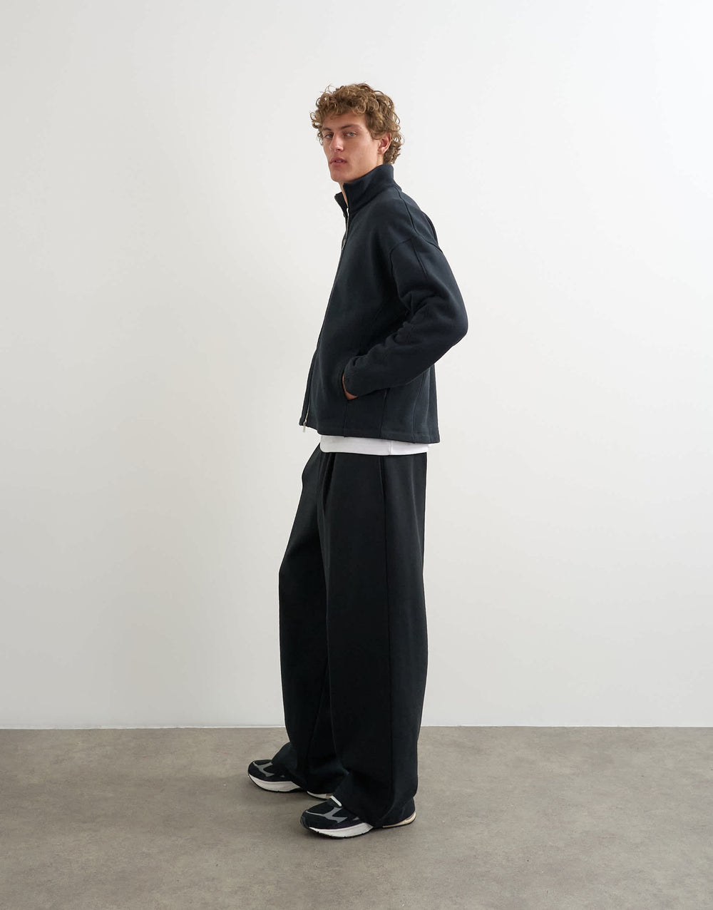 Pantalon de jogging Topman ample en tissu épais style scuba, avec plis, en noir